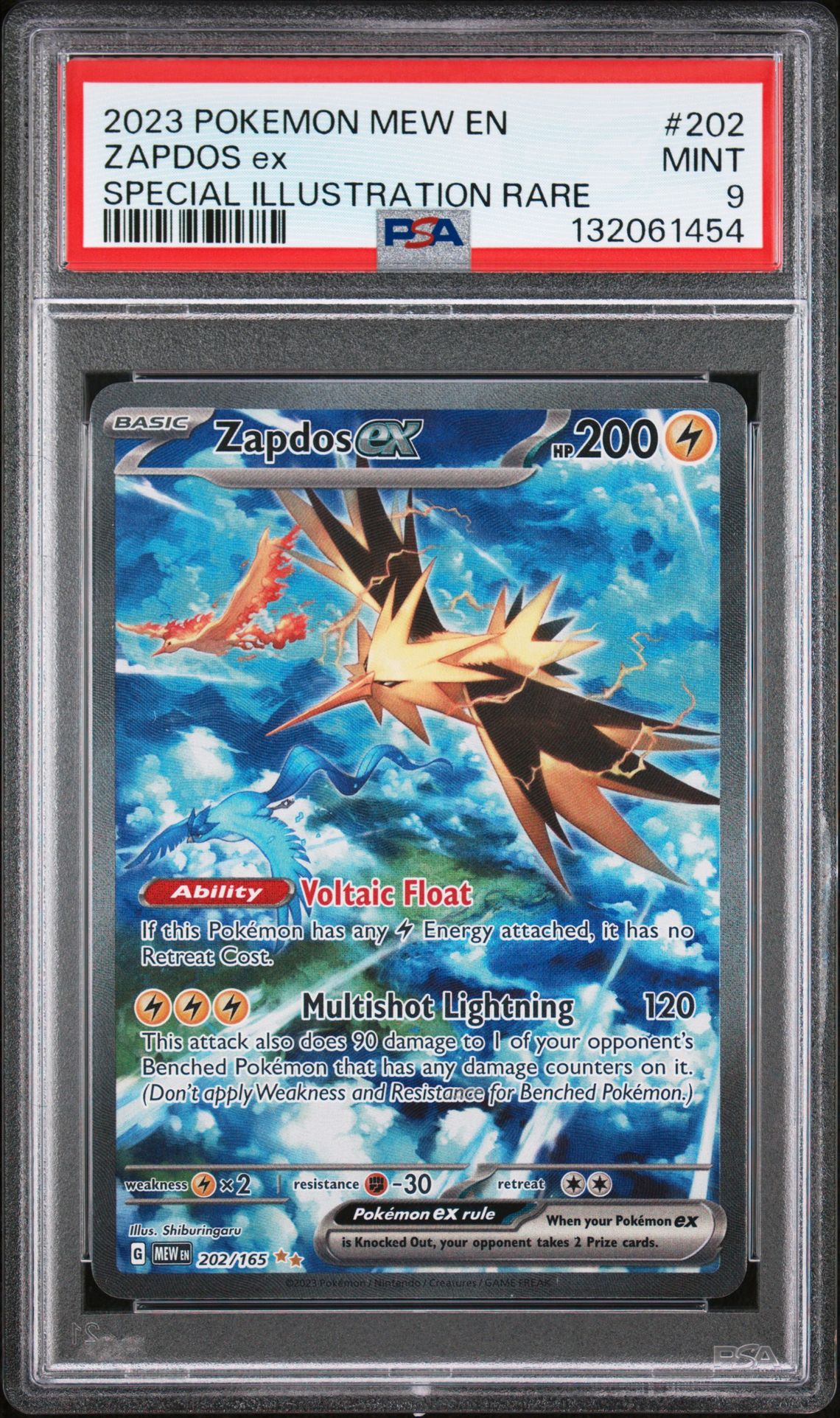 2023 Pokemon Mew En-151 Zapdos Ex #202 (Special Illustration Rare) Mint 9 front