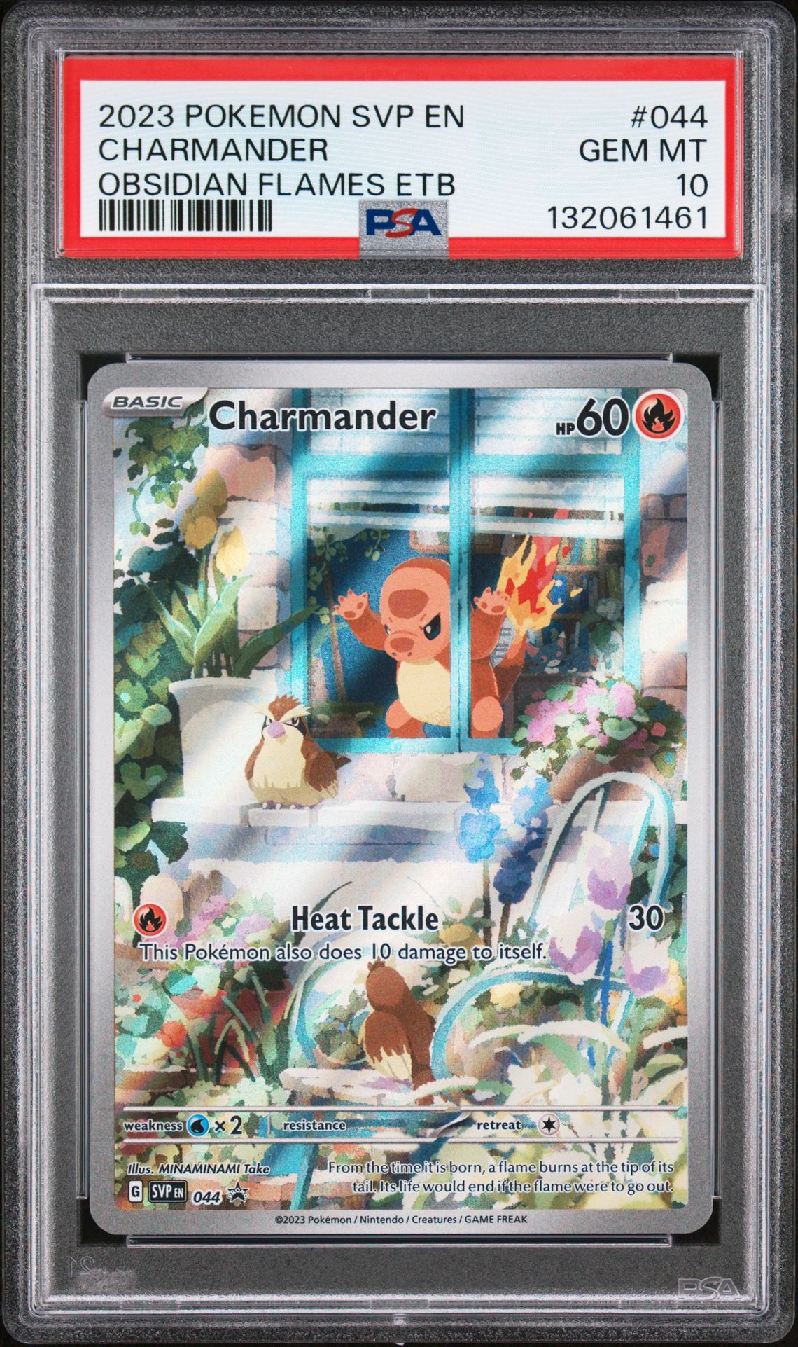 2023 Pokemon Svp En-Sv Black Star Promo Charmander #044 (Obsidian Flames Etb) Gem Mt 10 front