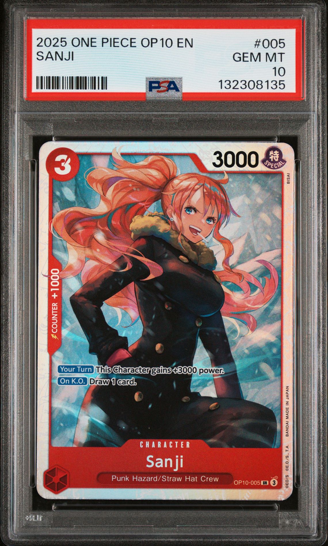 2025 One Piece Op10-Royal Blood Sanji #005 Gem Mt 10 front