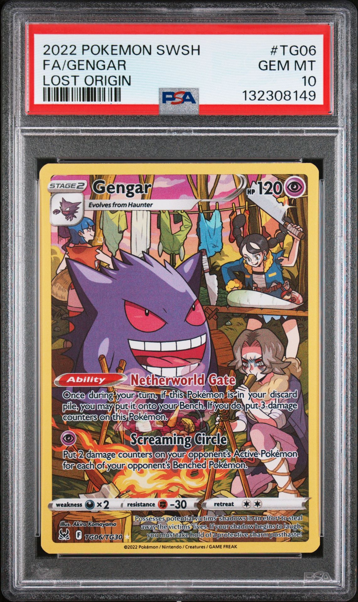 2022 Pokemon Sword & Shield Lost Origin Fa/Gengar #Tg06 (Lost Origin) Gem Mt 10 front