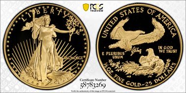 1991-P $25 Gold Eagle PR69DCAM