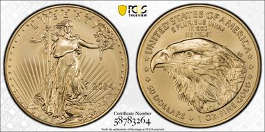 2024-W $50 Burnished Gold Eagle First Strike SP70