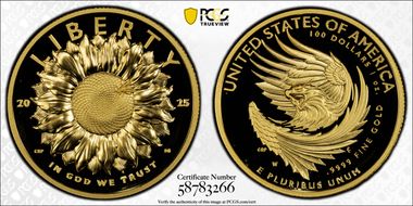 2025-W $100 American Liberty High Relief .9999 Fine First Strike PR70DCAM