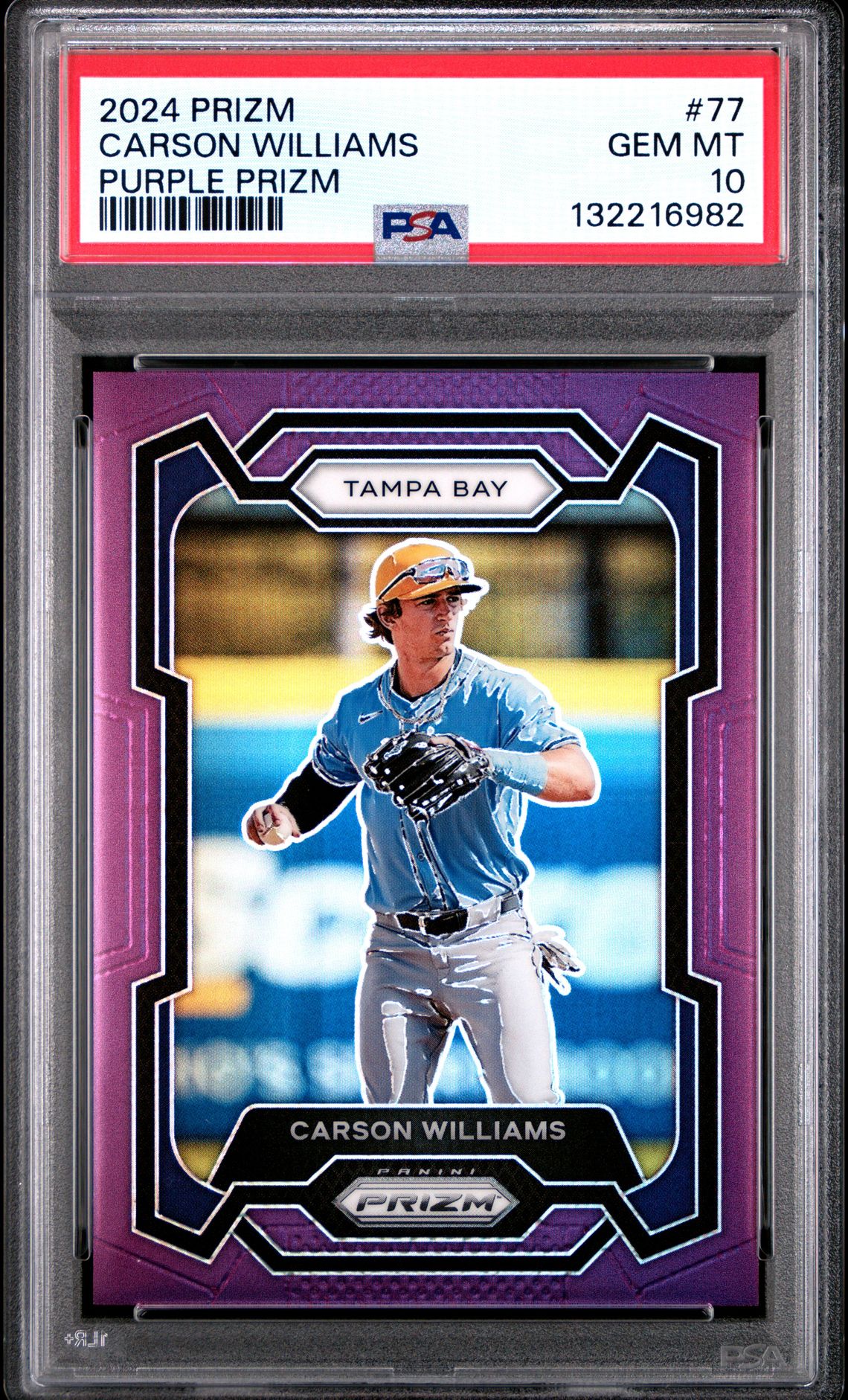 2024 Panini Prizm Carson Williams #77 (Purple Prizm) Gem Mt 10 front