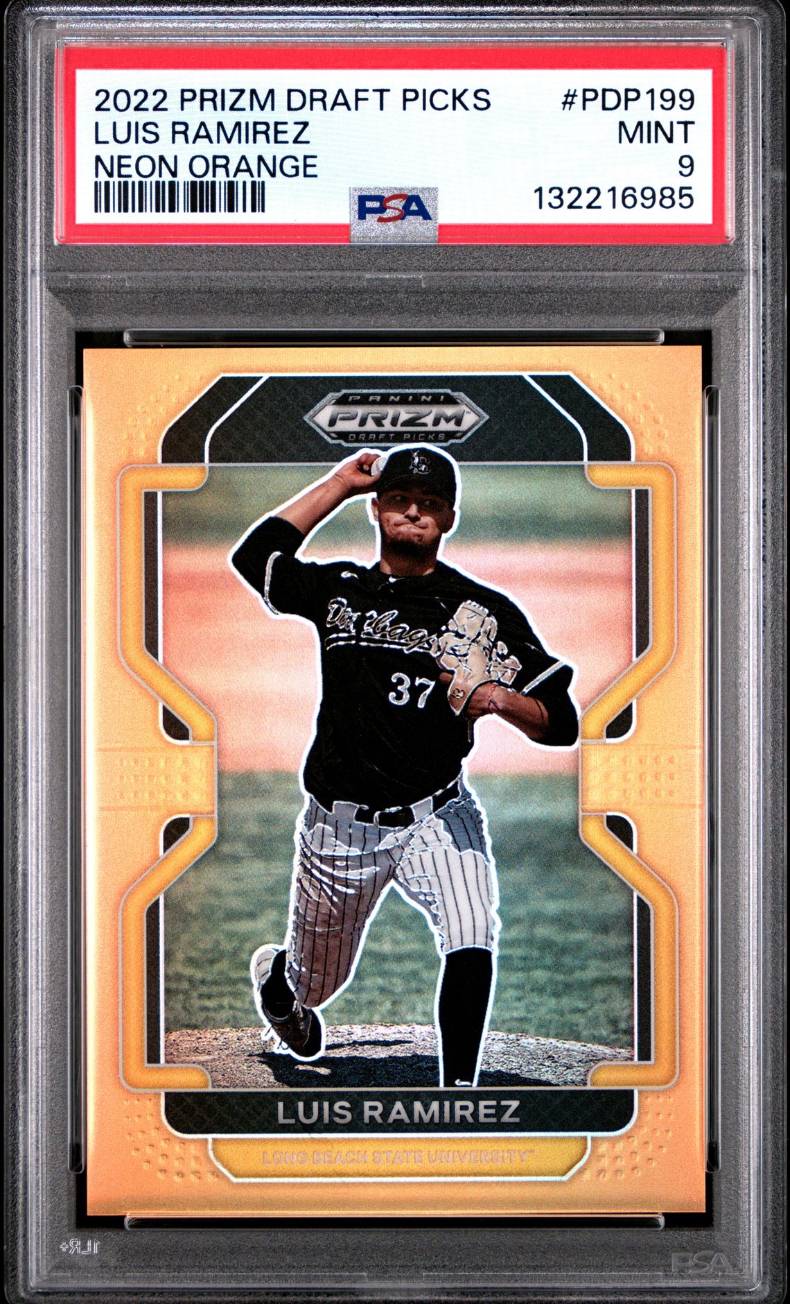 2022 Panini Prizm Draft Picks Luis Ramirez #Pdp199 (Neon Orange) Mint 9 front