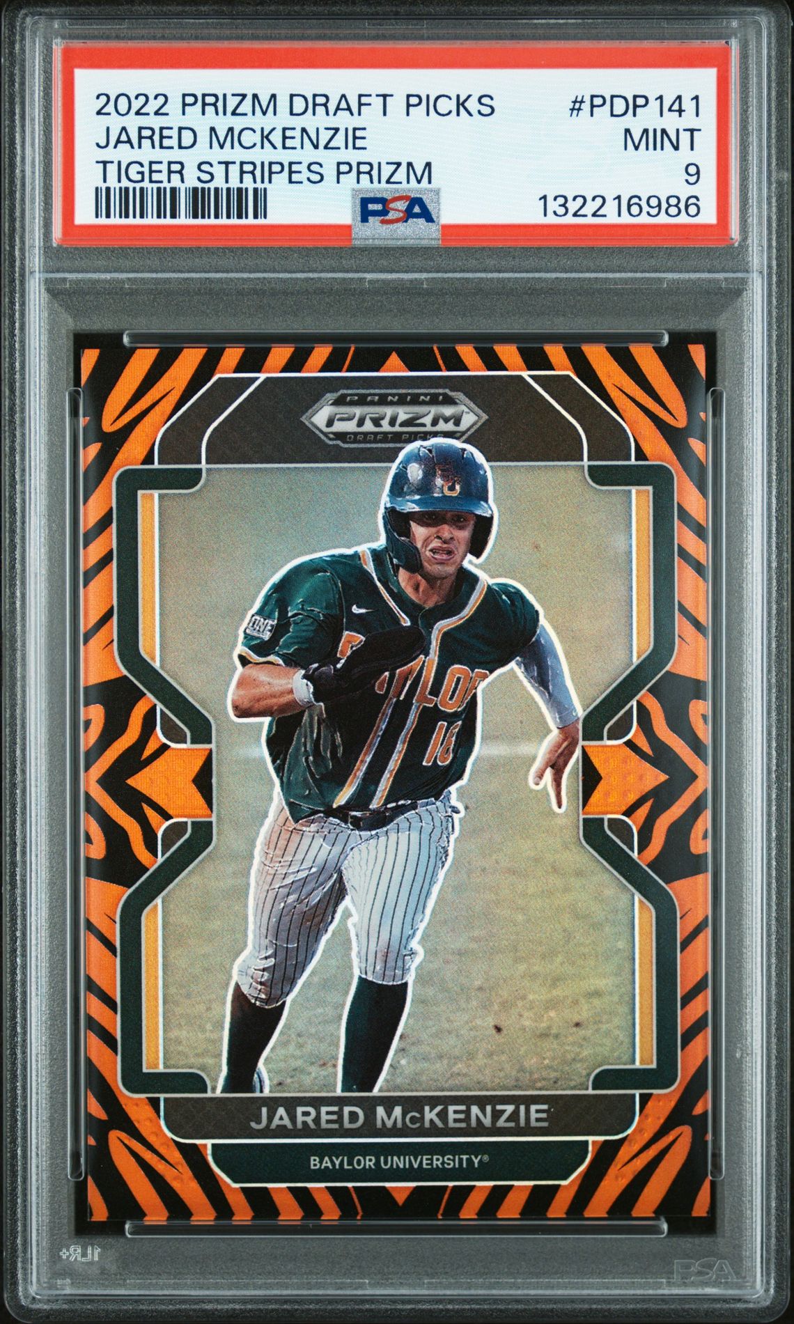 2022 Panini Prizm Draft Picks Jared Mckenzie #Pdp141 (Tiger Stripes Prizm) Mint 9 front