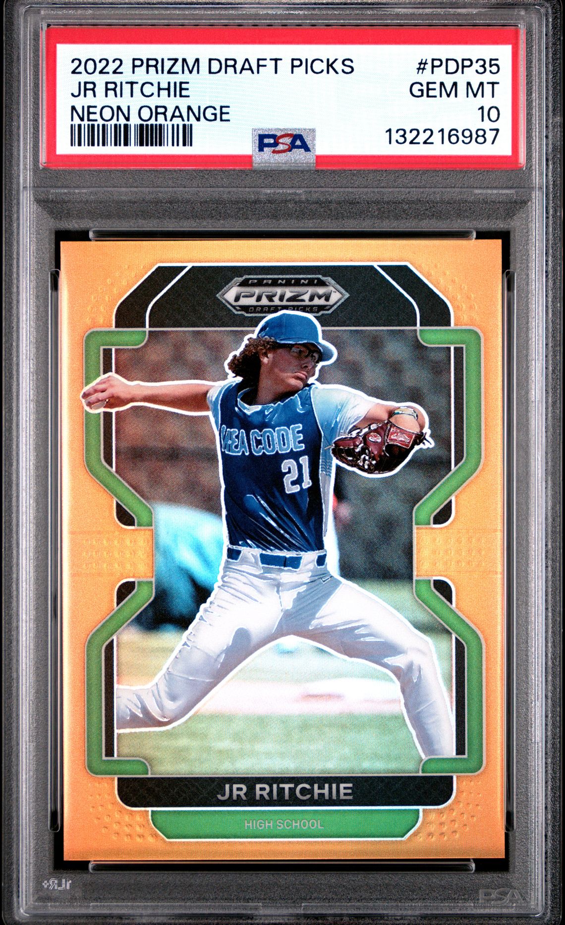 2022 Panini Prizm Draft Picks Jr Ritchie #Pdp35 (Neon Orange) Gem Mt 10 front