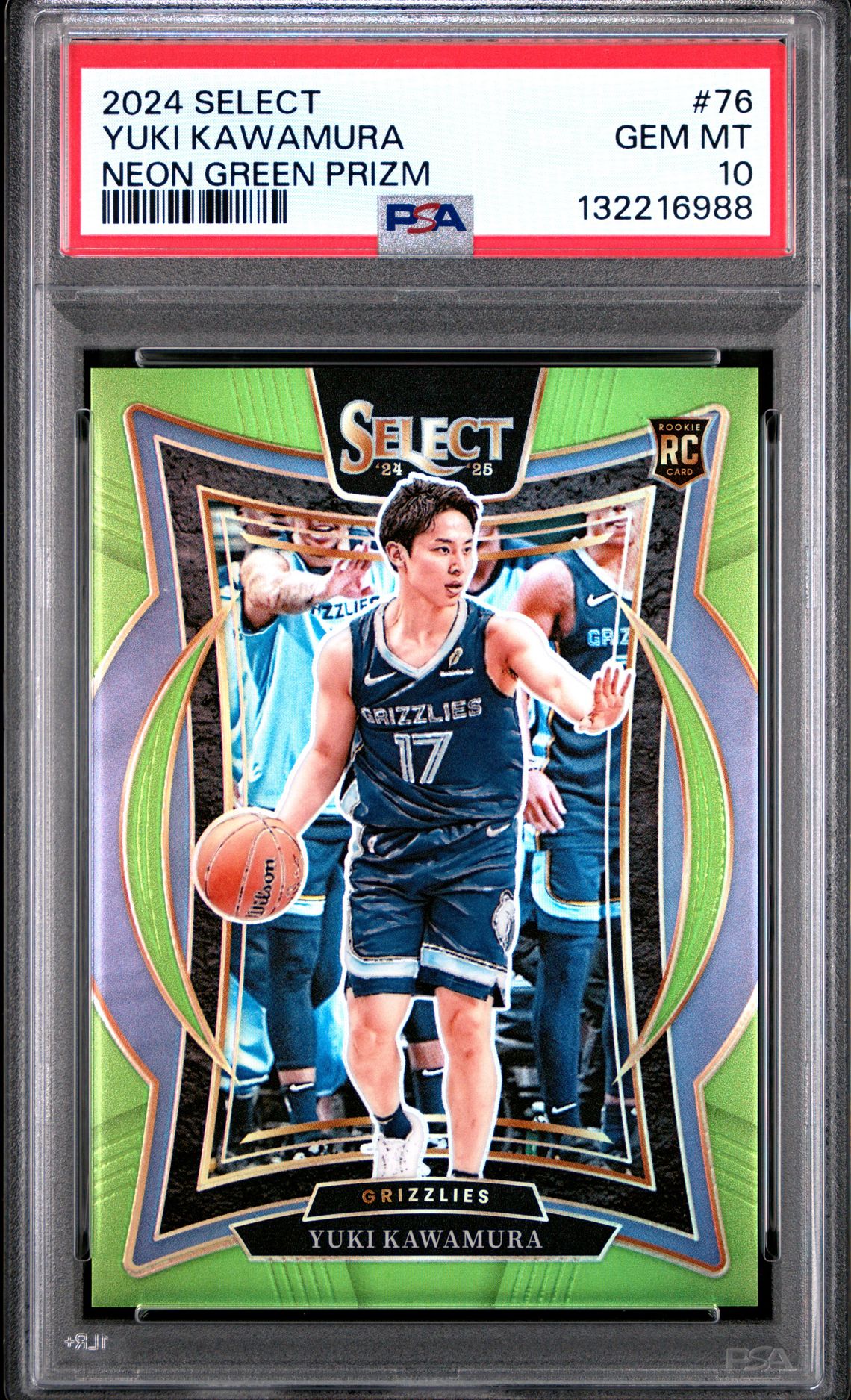 2024 Panini Select Yuki Kawamura #76 (Neon Green Prizm) Gem Mt 10 front