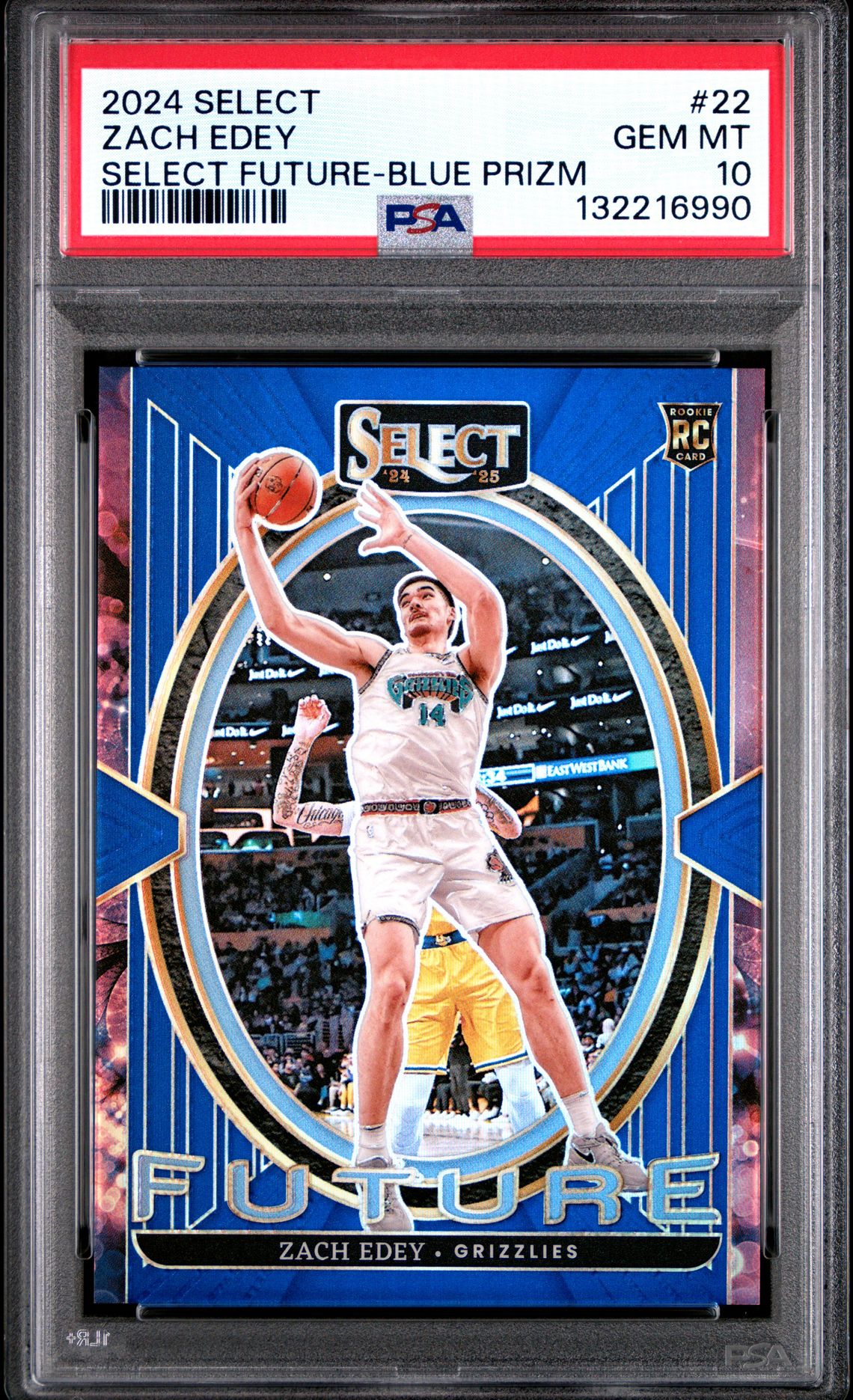 2024 Panini Select Select Future Zach Edey #22 (Select Future-Blue Prizm) Gem Mt 10 front