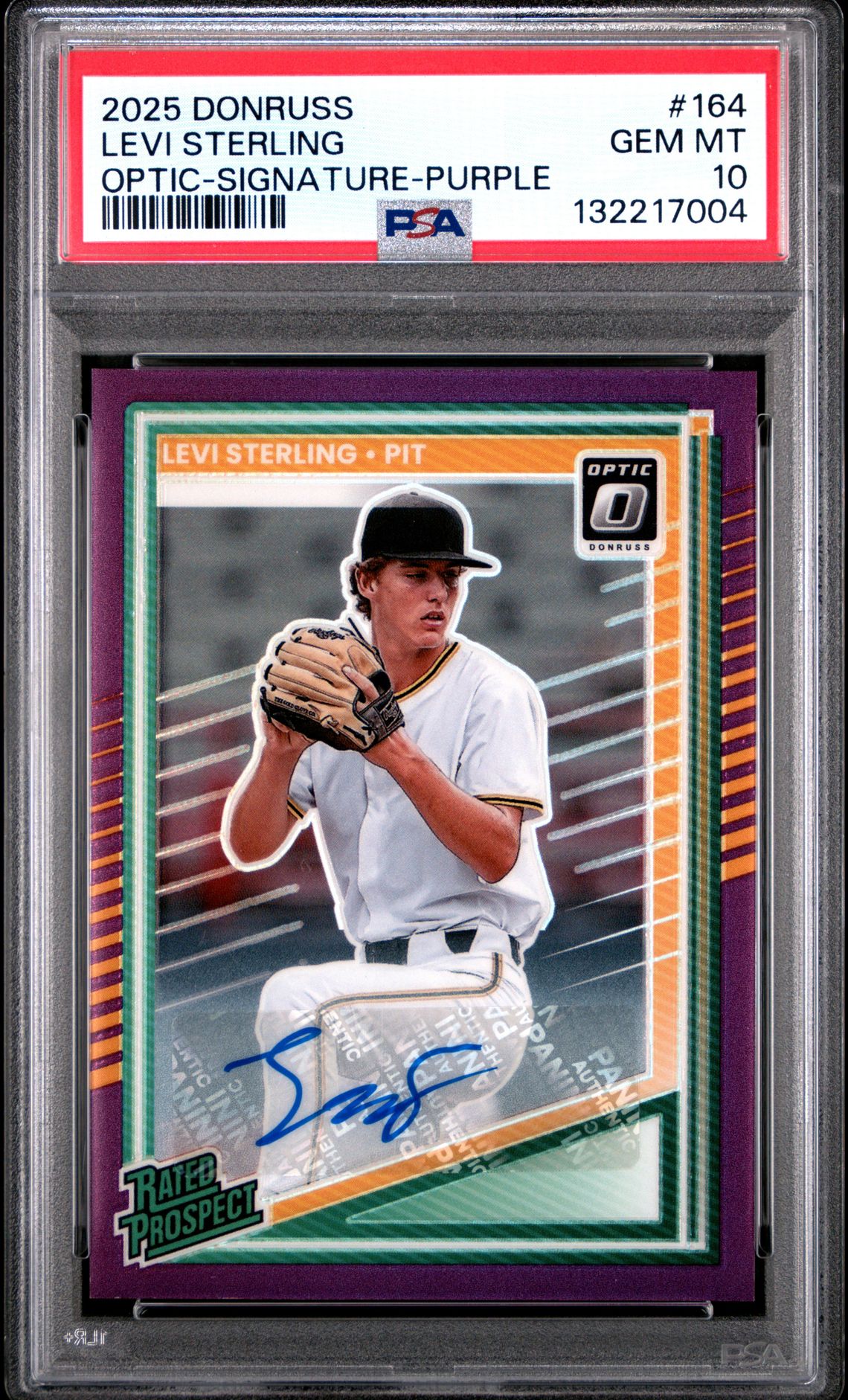2025 Panini Donruss Levi Sterling #164 (Optic-Signature-Purple) Gem Mt 10 front