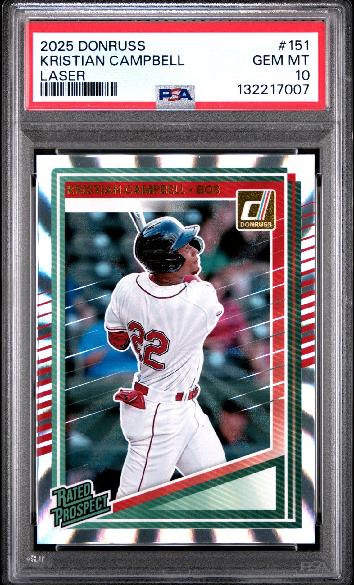 2025 Panini Donruss Kristian Campbell #151 (Laser) Gem Mt 10 front