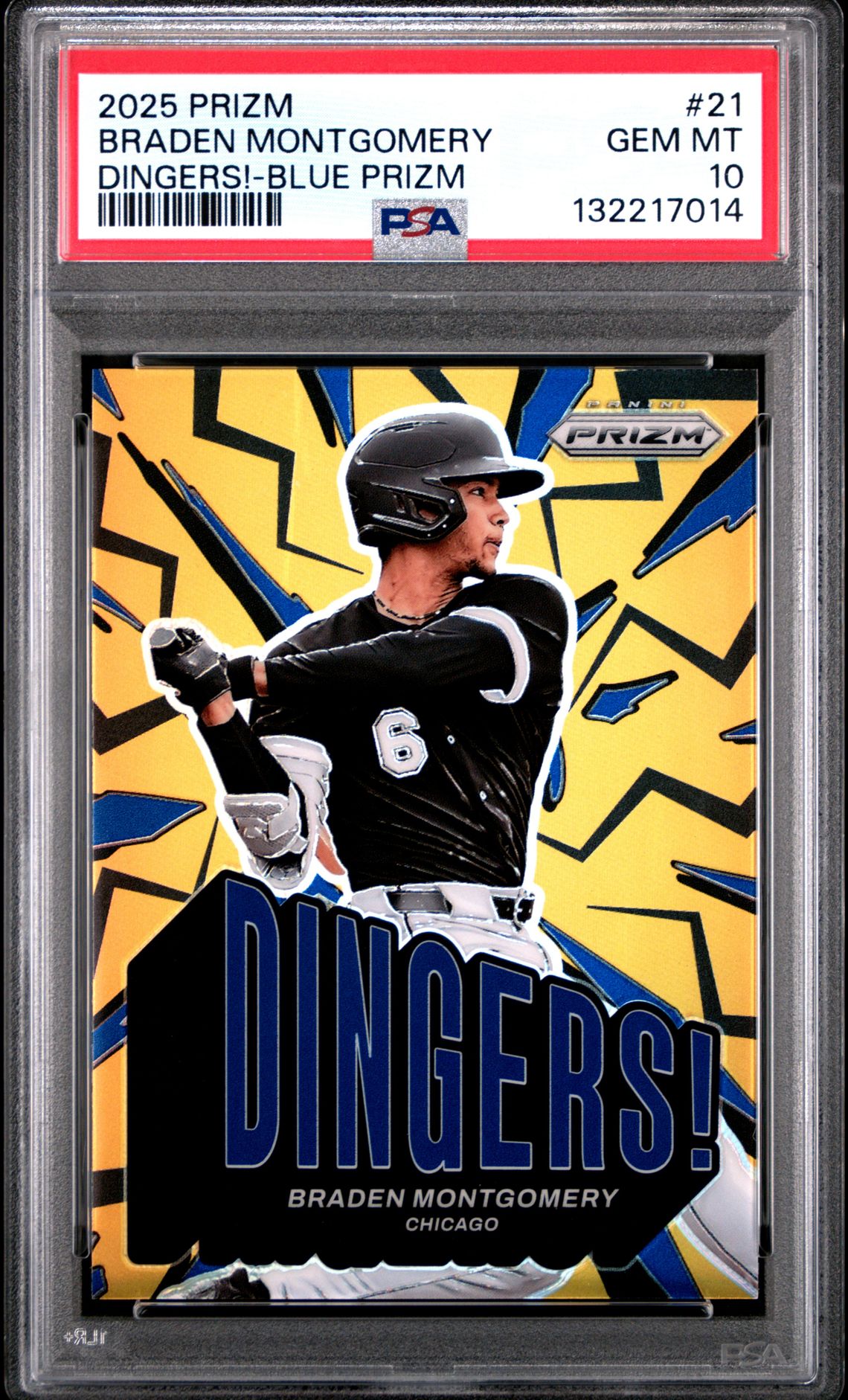 2025 Panini Prizm Dingers! Braden Montgomery #21 (Dingers!-Blue Prizm) Gem Mt 10 front