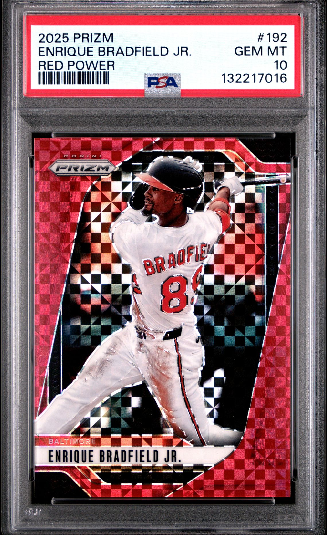 2025 Panini Prizm Enrique Bradfield Jr. #192 (Red Power) Gem Mt 10 front