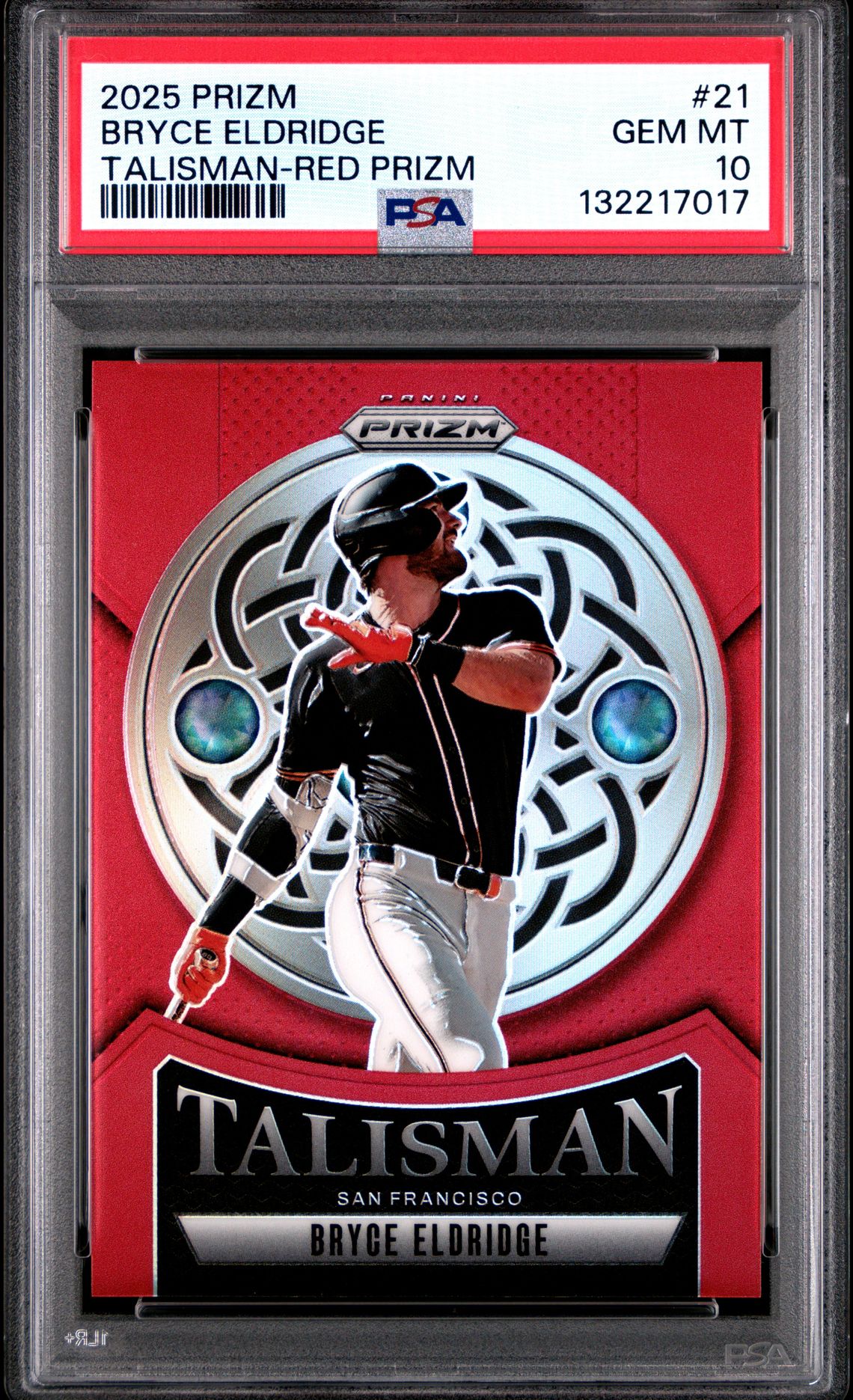 2025 Panini Prizm Talisman Bryce Eldridge #21 (Talisman-Red Prizm) Gem Mt 10 front