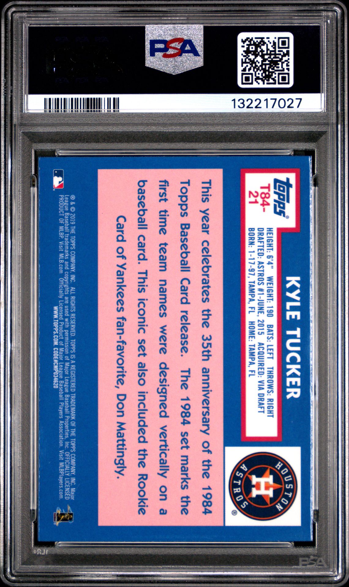 2019 Topps Silver Pack 1984 Chrome Promo Kyle Tucker #21 (1984 Chrome Promo) Nm-Mt 8 back