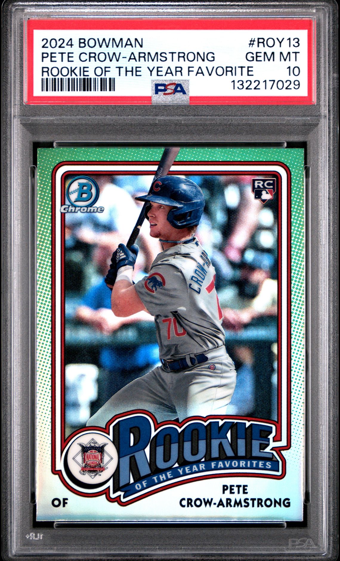 2024 Bowman Rookie Of The Year Favorites Pete Crow-Armstrong #Roy13 (Rookie Of The Year Favorite) Gem Mt 10 front