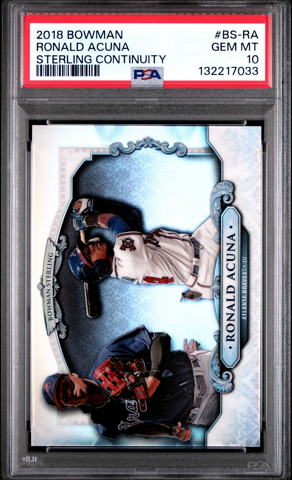 2018 Bowman Sterling Continuity Ronald Acuna #Bs-Ra (Sterling Continuity) Gem Mt 10 front