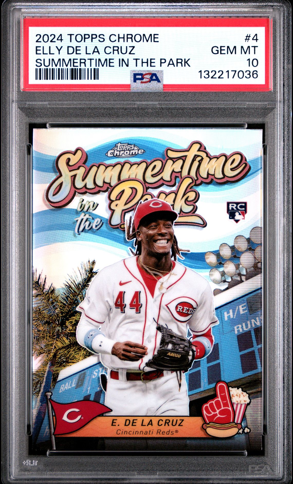 2024 Topps Chrome Summertime In The Park Elly De La Cruz #4 Gem Mt 10 front