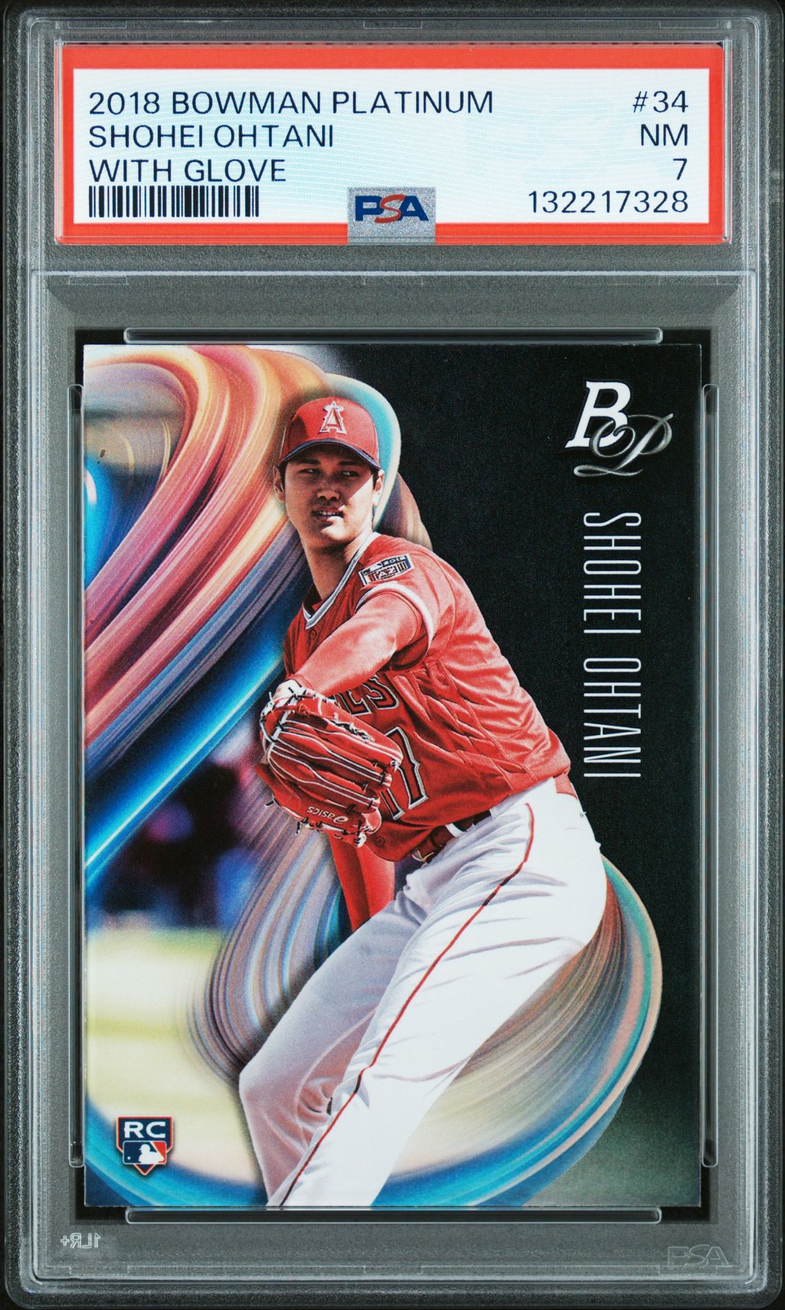 2018 Bowman Platinum Shohei Ohtani #34 (With Glove) Nm 7 front