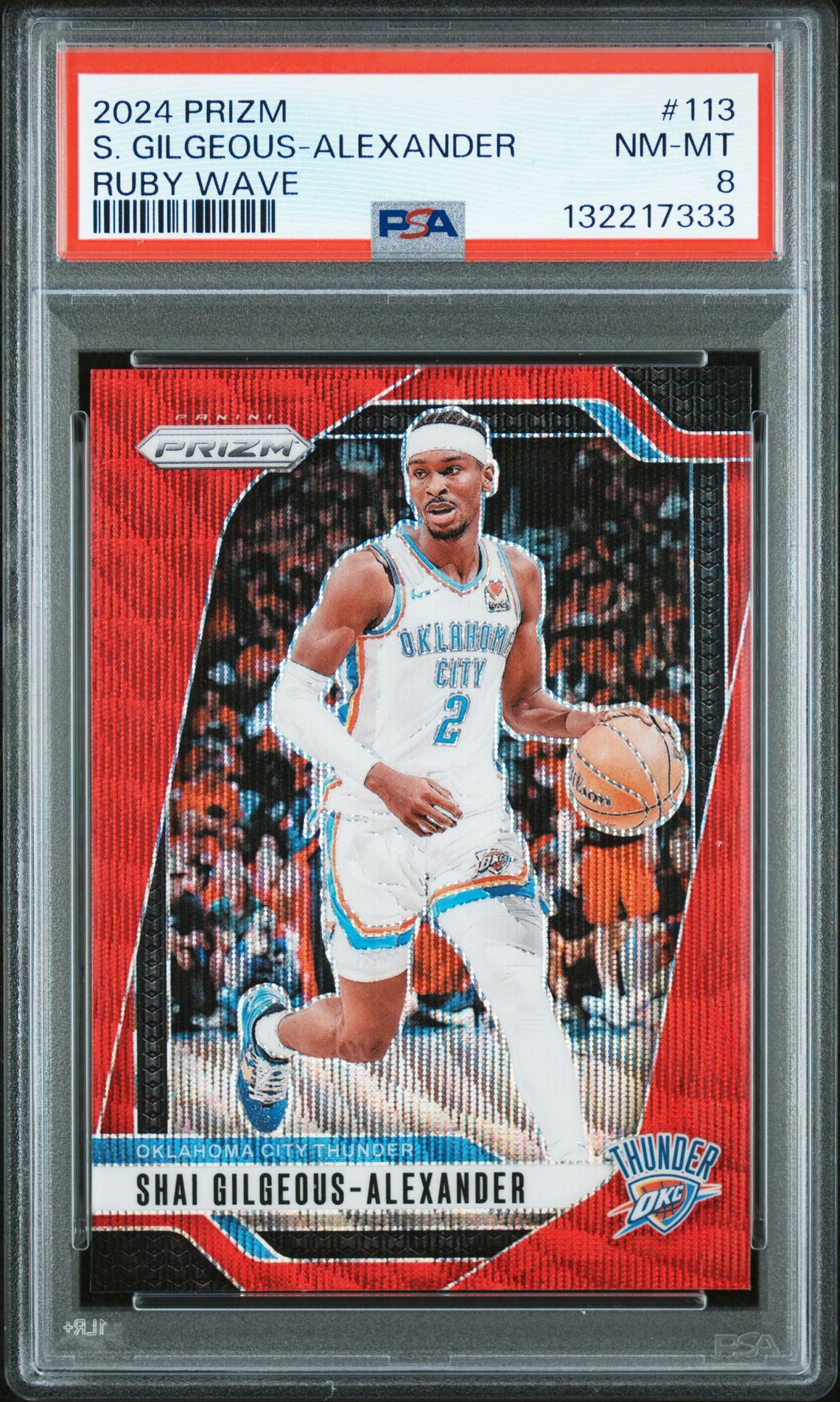 2024 Panini Prizm S. Gilgeous-Alexander #113 (Ruby Wave) Nm-Mt 8 front