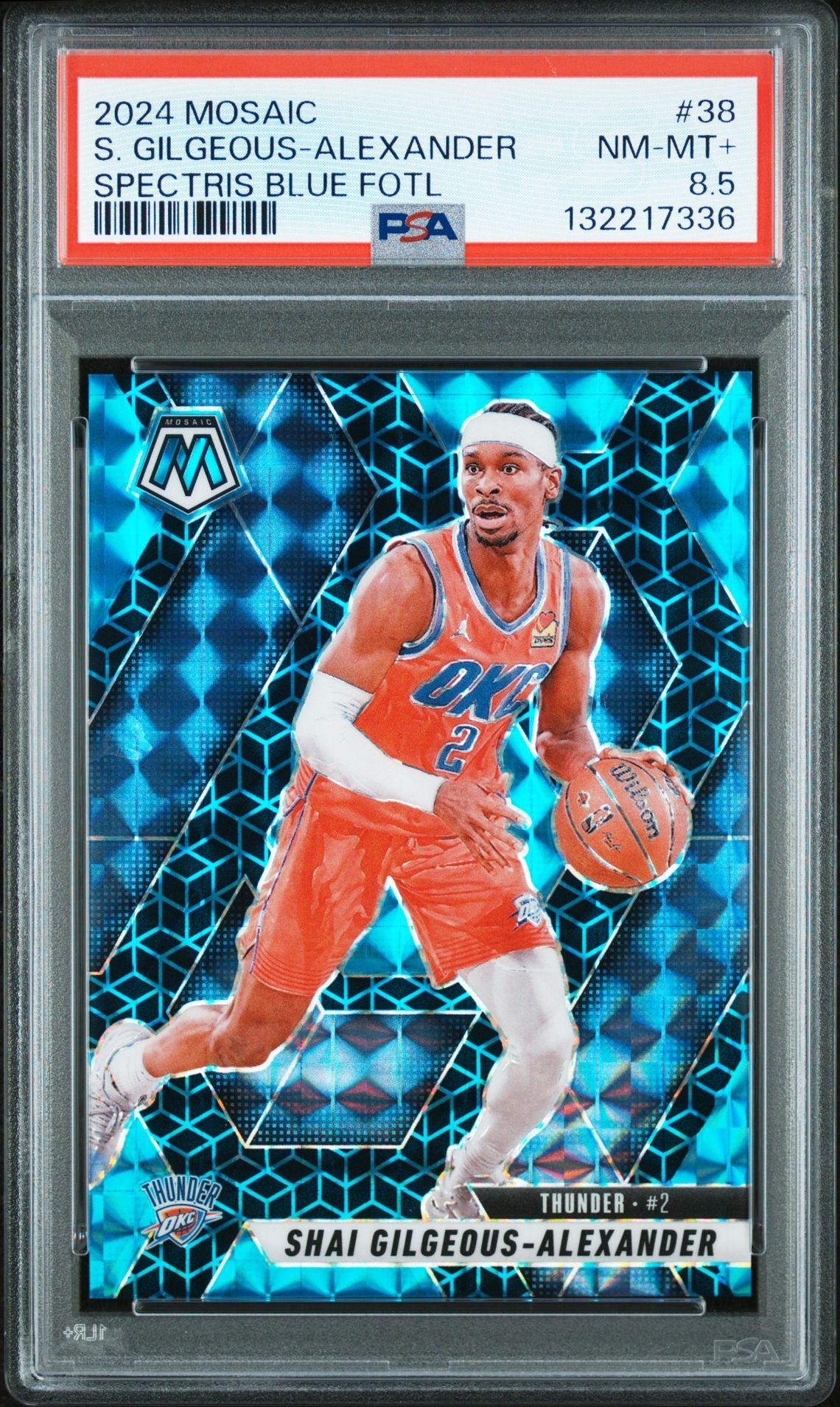 2024 Panini Mosaic S. Gilgeous-Alexander #38 (Spectris Blue Fotl) Nm-Mt+ 8.5 front