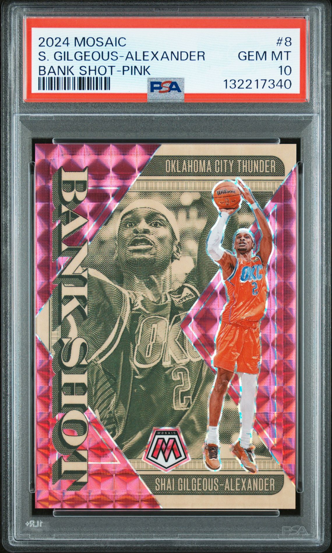 2024 Panini Mosaic Bank Shot S. Gilgeous-Alexander #8 (Bank Shot-Pink) Gem Mt 10 front