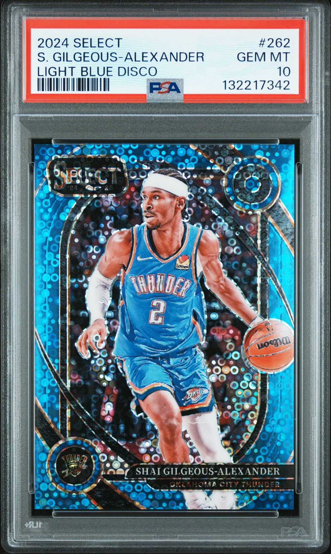 2024 Panini Select S. Gilgeous-Alexander #262 (Light Blue Disco) Gem Mt 10 front