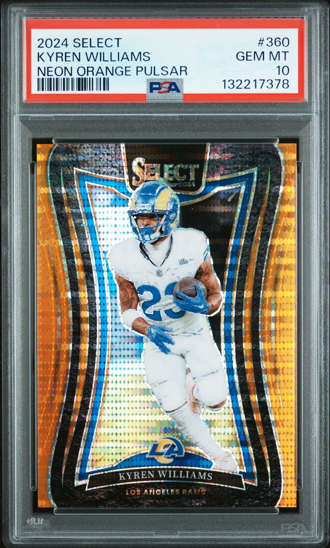 2024 Panini Select Kyren Williams #360 (Neon Orange Pulsar) Gem Mt 10 front