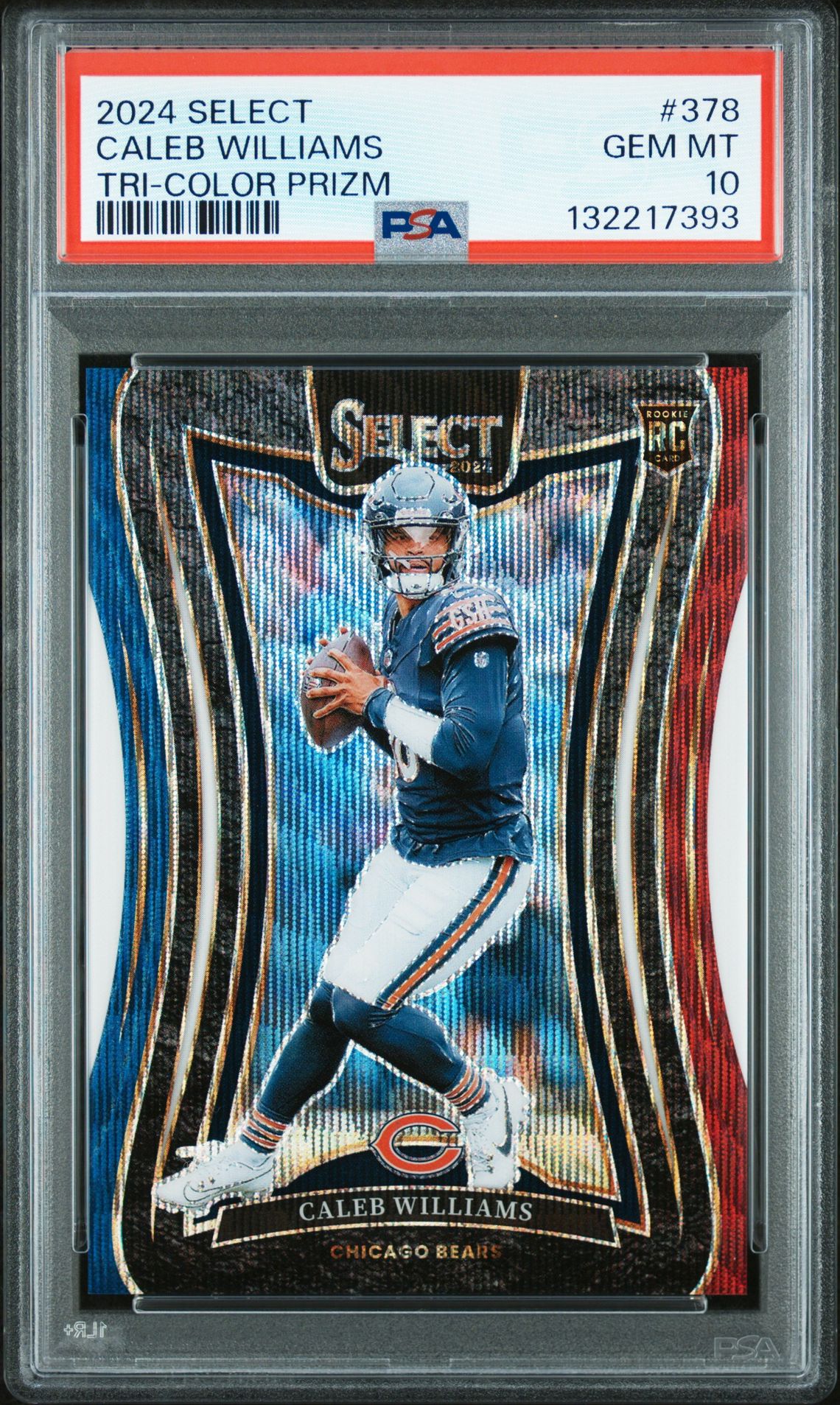2024 Panini Select Caleb Williams #378 (Tri-Color Prizm) Gem Mt 10 front