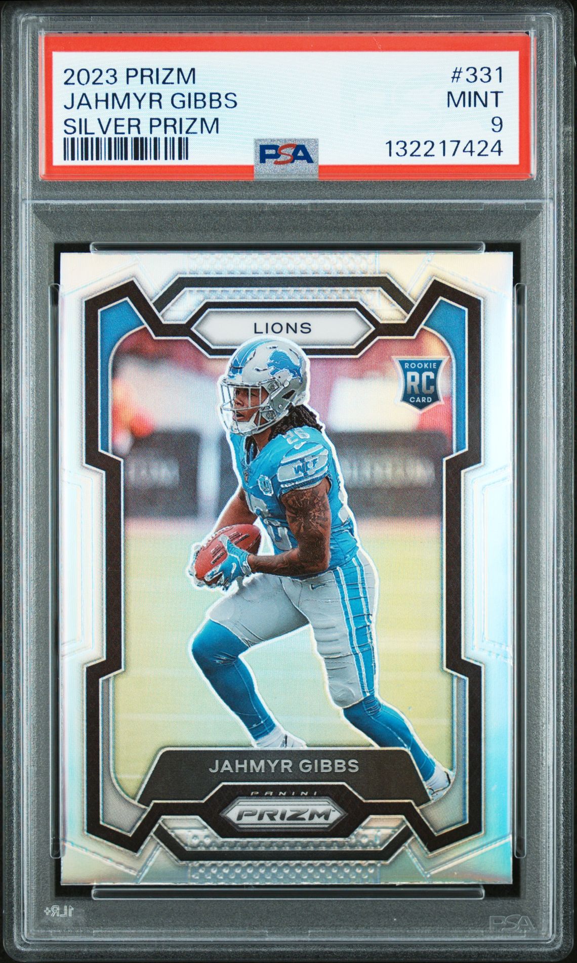 2023 Panini Prizm Jahmyr Gibbs #331 (Silver Prizm) Mint 9 front