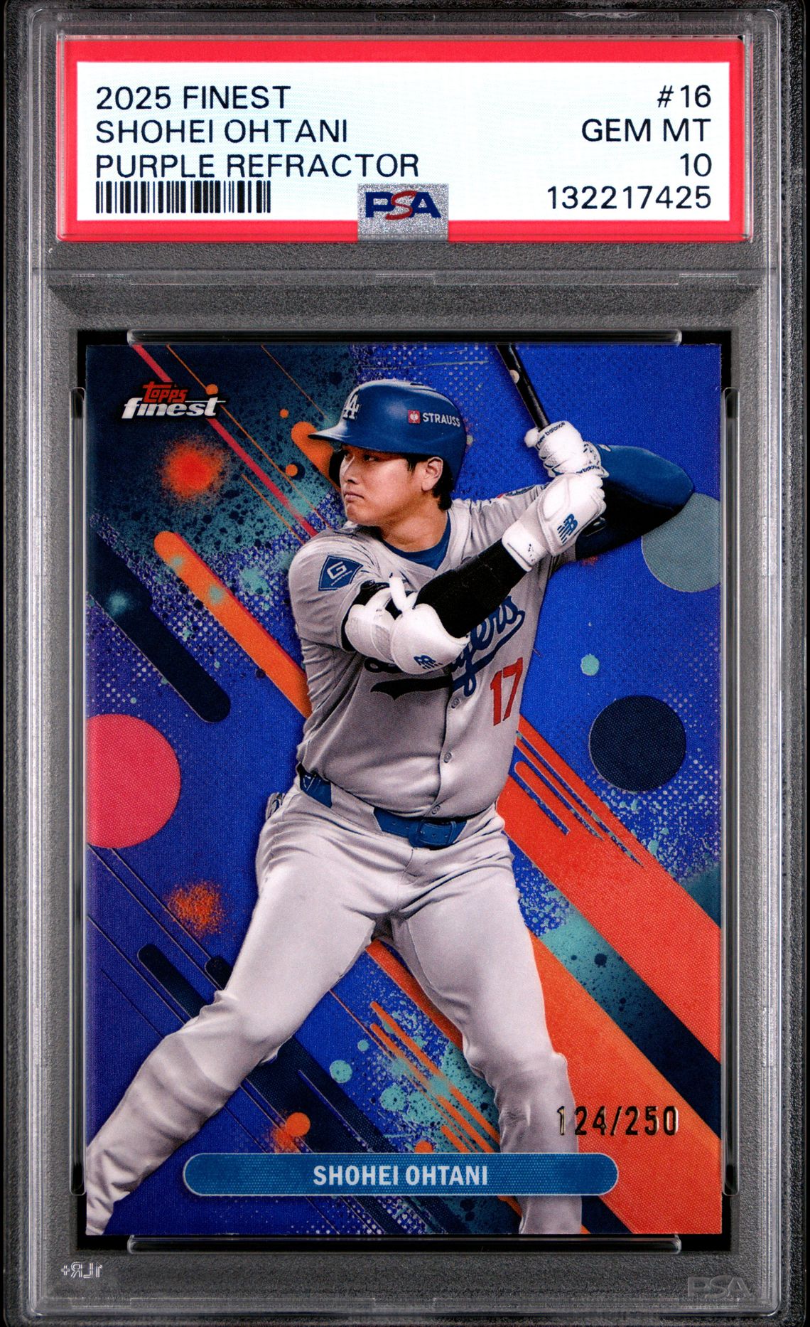 2025 Topps Finest Shohei Ohtani #16 (Purple Refractor) Gem Mt 10 front