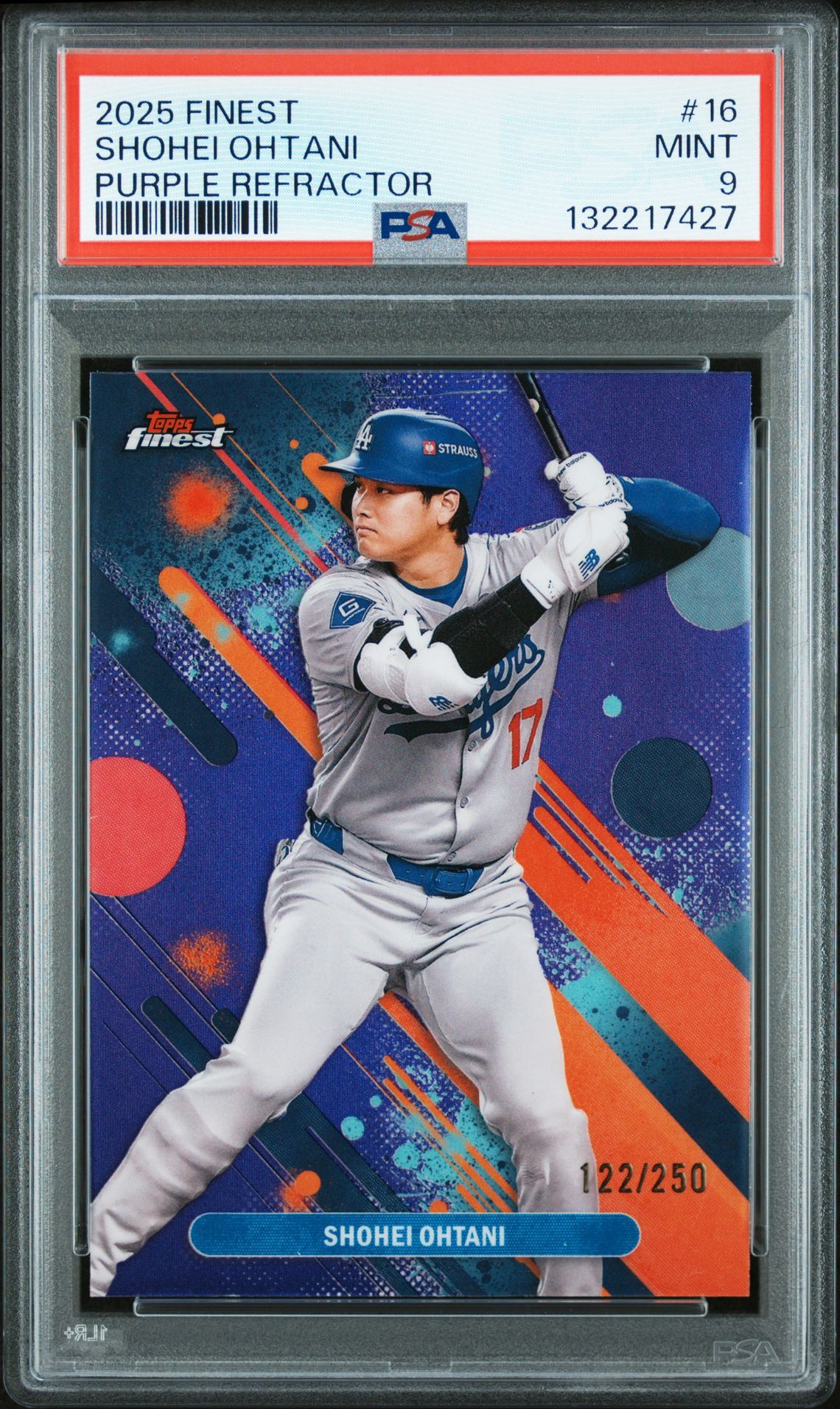 2025 Topps Finest Shohei Ohtani #16 (Purple Refractor) Mint 9 front