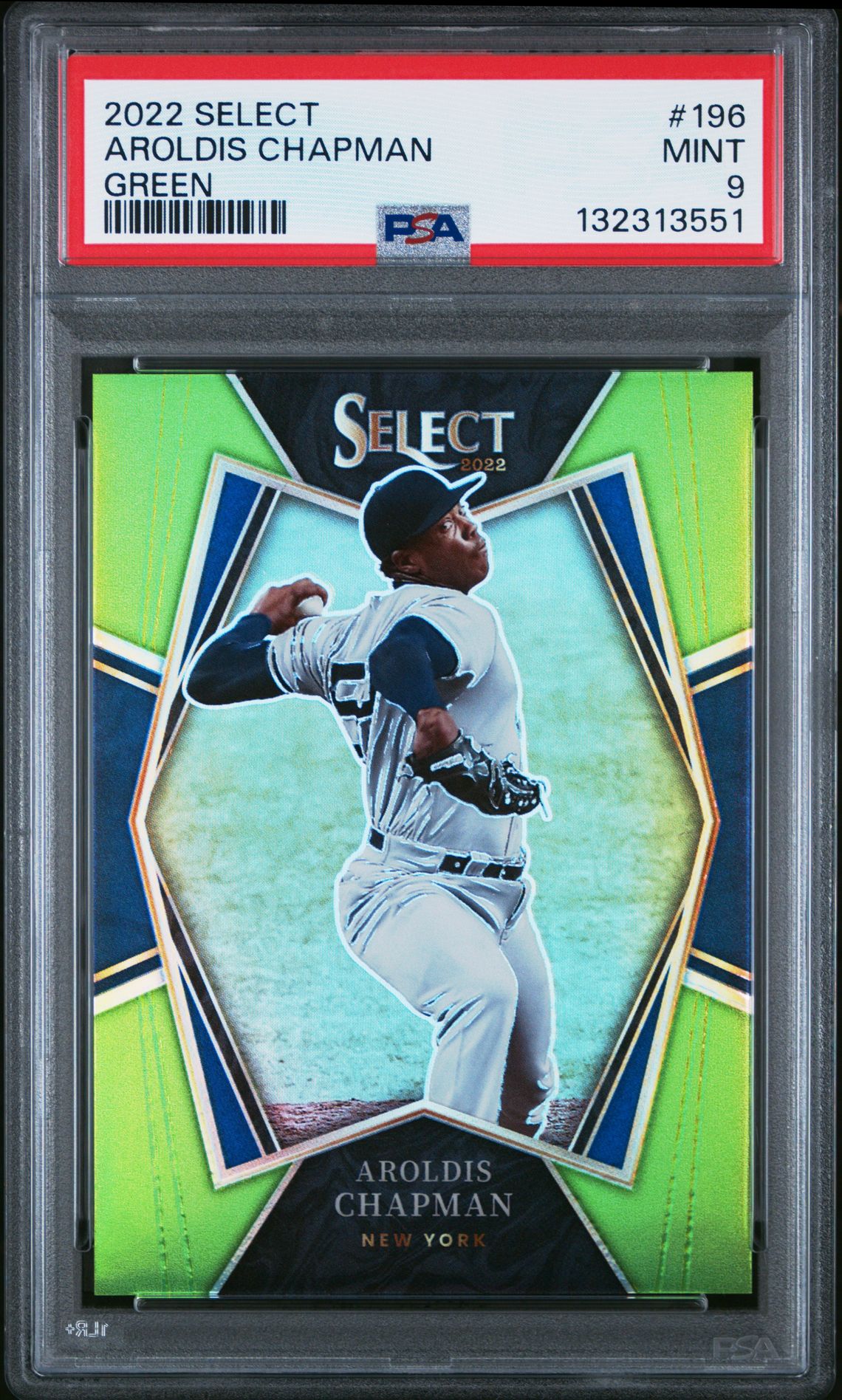 2022 Panini Select Aroldis Chapman #196 (Green) Mint 9 front