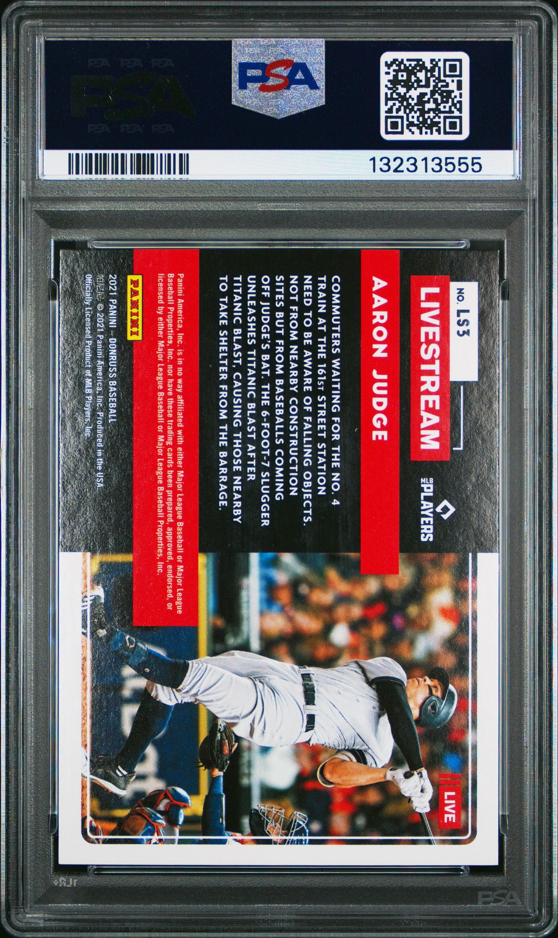 2021 Panini Donruss Livestream Aaron Judge #Ls3 (Livestream-Blue) Mint 9 back