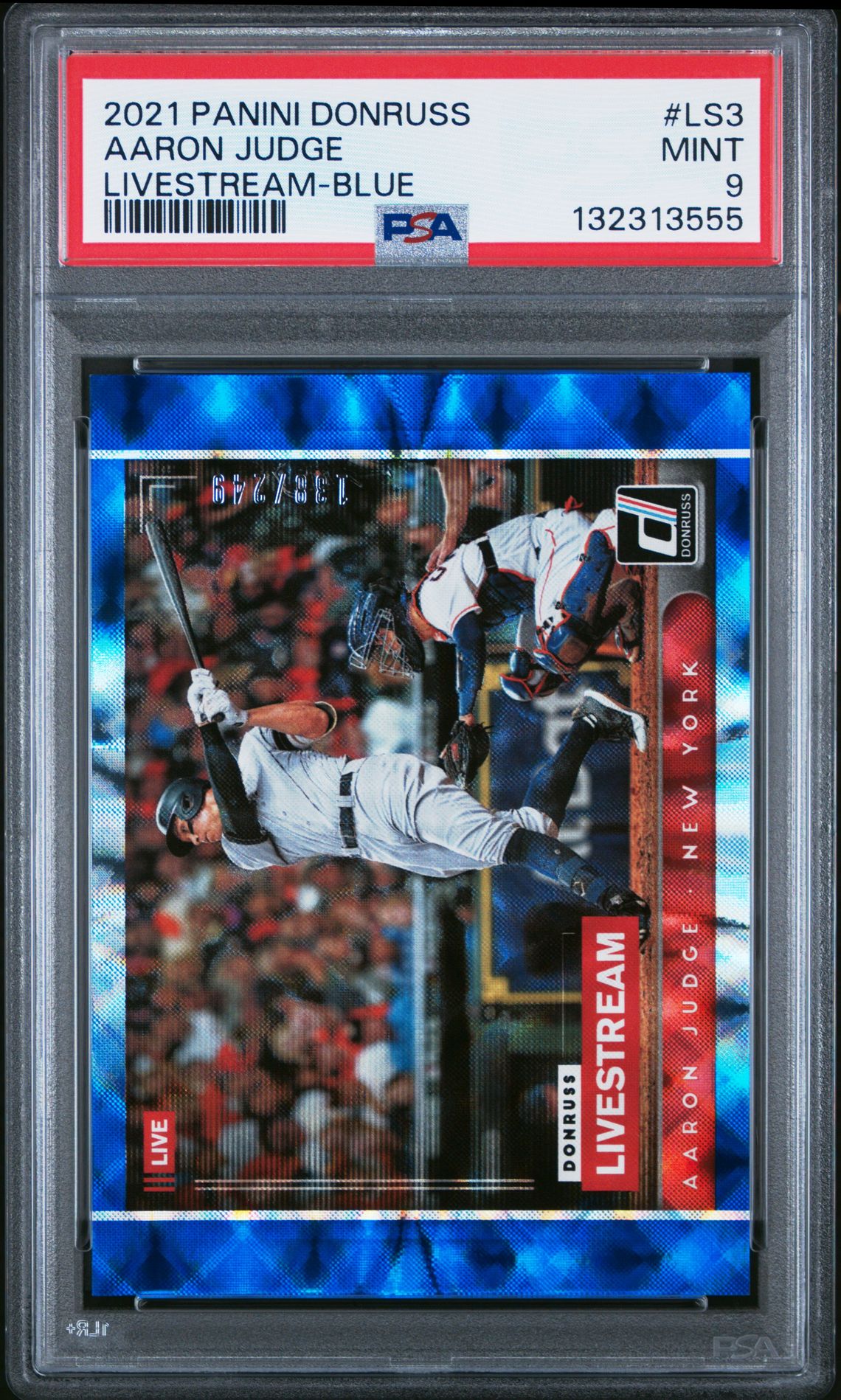 2021 Panini Donruss Livestream Aaron Judge #Ls3 (Livestream-Blue) Mint 9 front