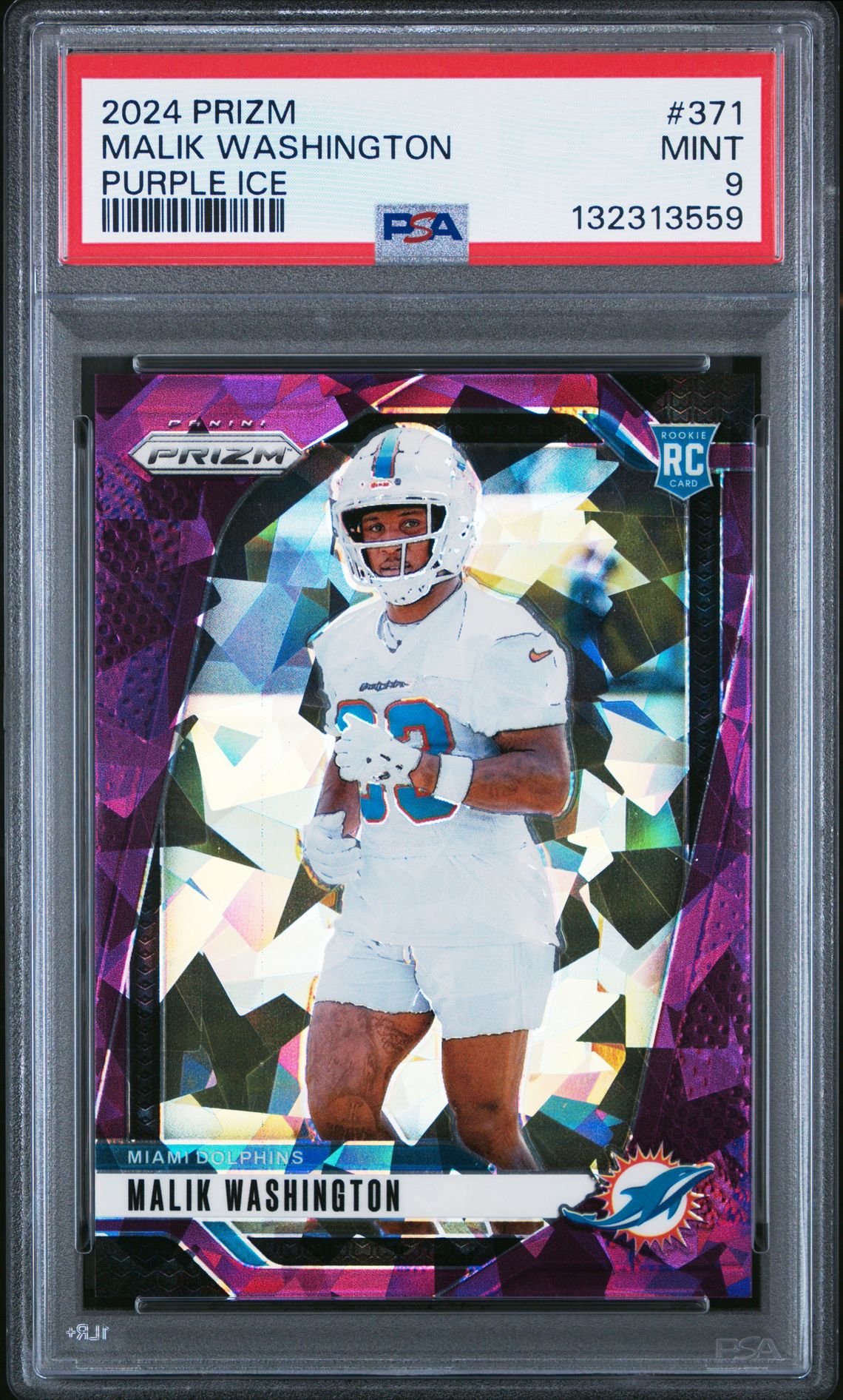 2024 Panini Prizm Malik Washington #371 (Purple Ice) Mint 9 front