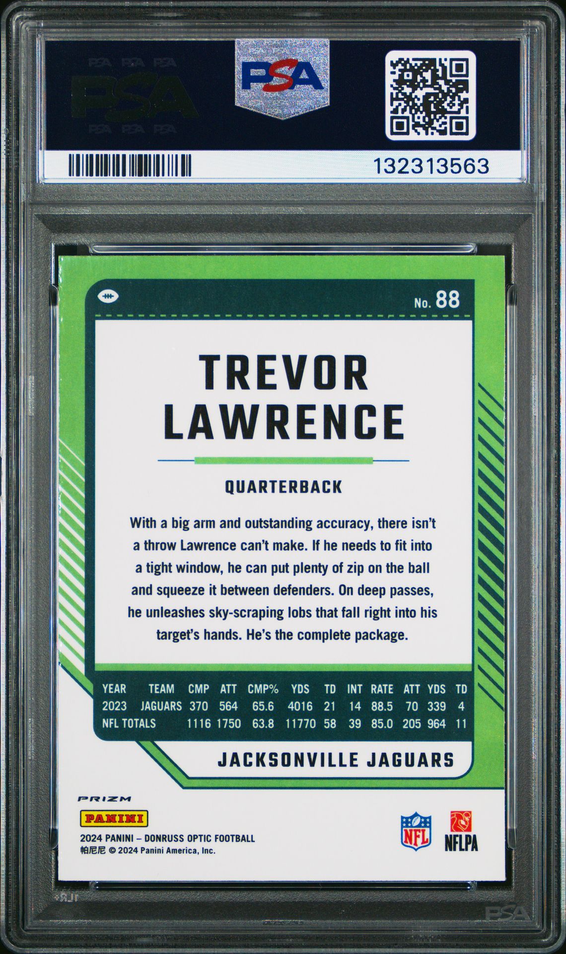 2024 Panini Donruss Optic Trevor Lawrence #88 (Stars) Gem Mt 10 back
