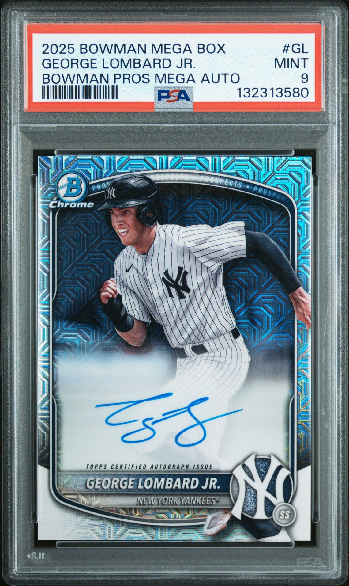 2025 Bowman Mega Box Bowman Prospect Mega Autographs George Lombard Jr. #Gl Mint 9 front