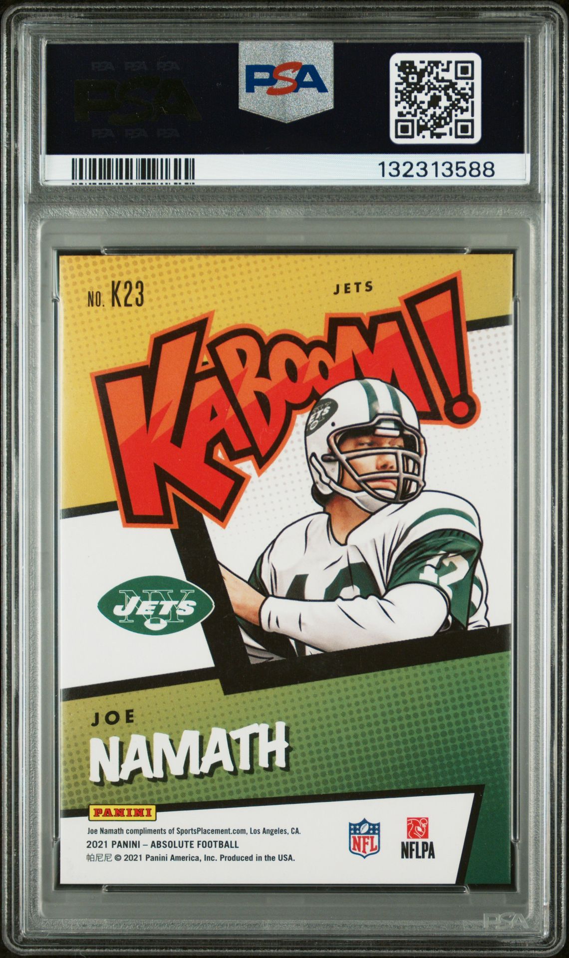2021 Panini Absolute Kaboom! Joe Namath #K23 (Kaboom!) Nm-Mt 8 back