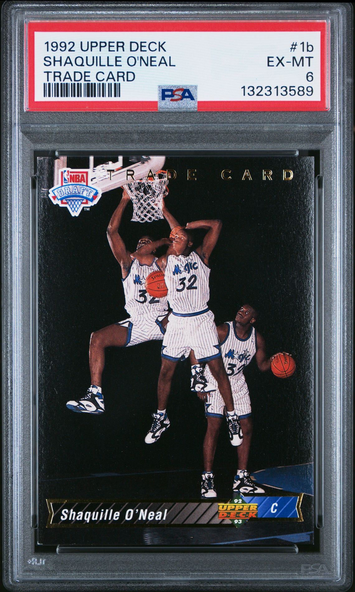 1992 Upper Deck Shaquille O'neal #1B (Trade Card) Ex-Mt 6 front