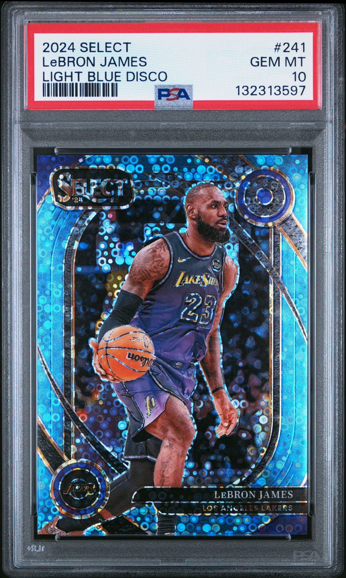 2024 Panini Select Lebron James #241 (Light Blue Disco) Gem Mt 10 front