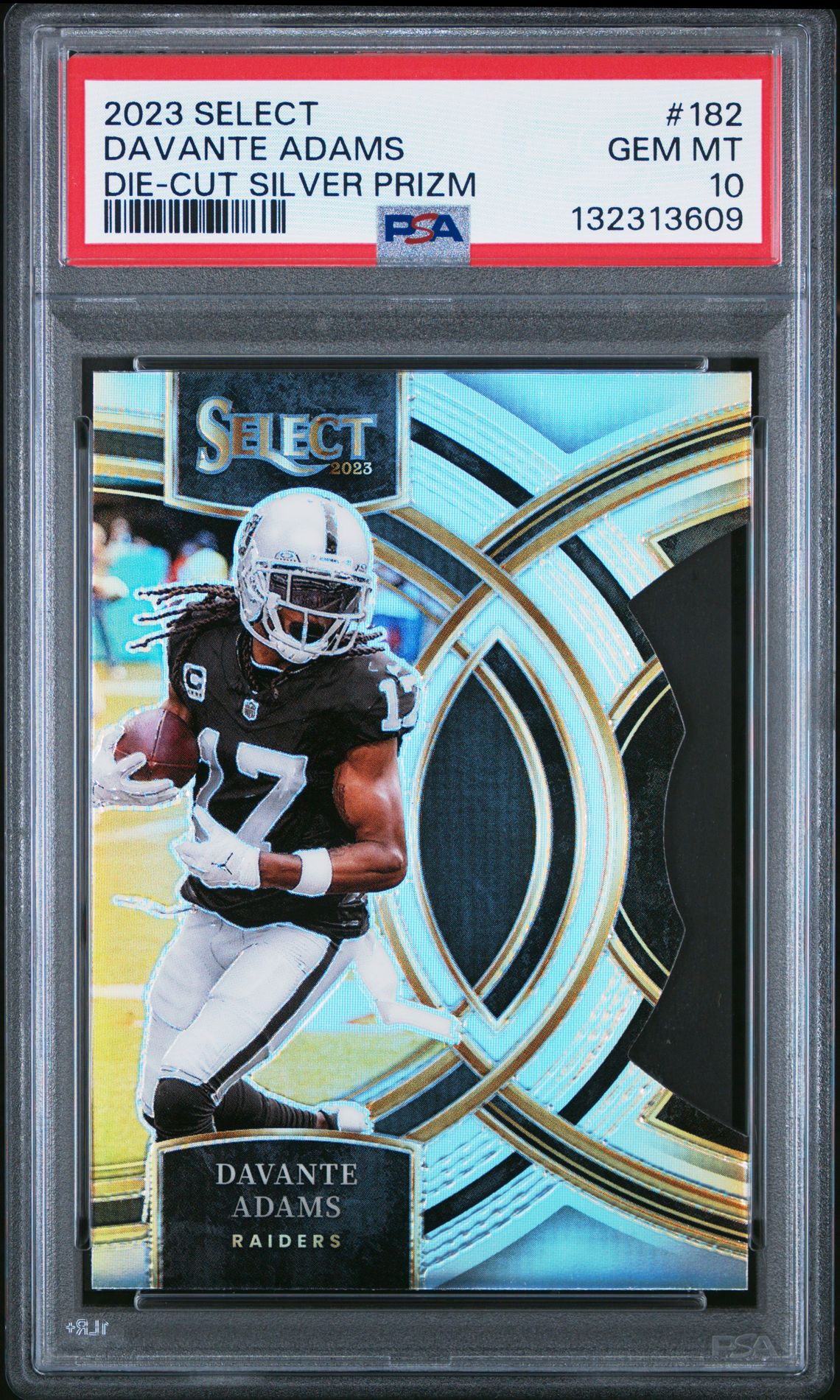 2023 Panini Select Davante Adams #182 (Die-Cut Silver Prizm) Gem Mt 10 front