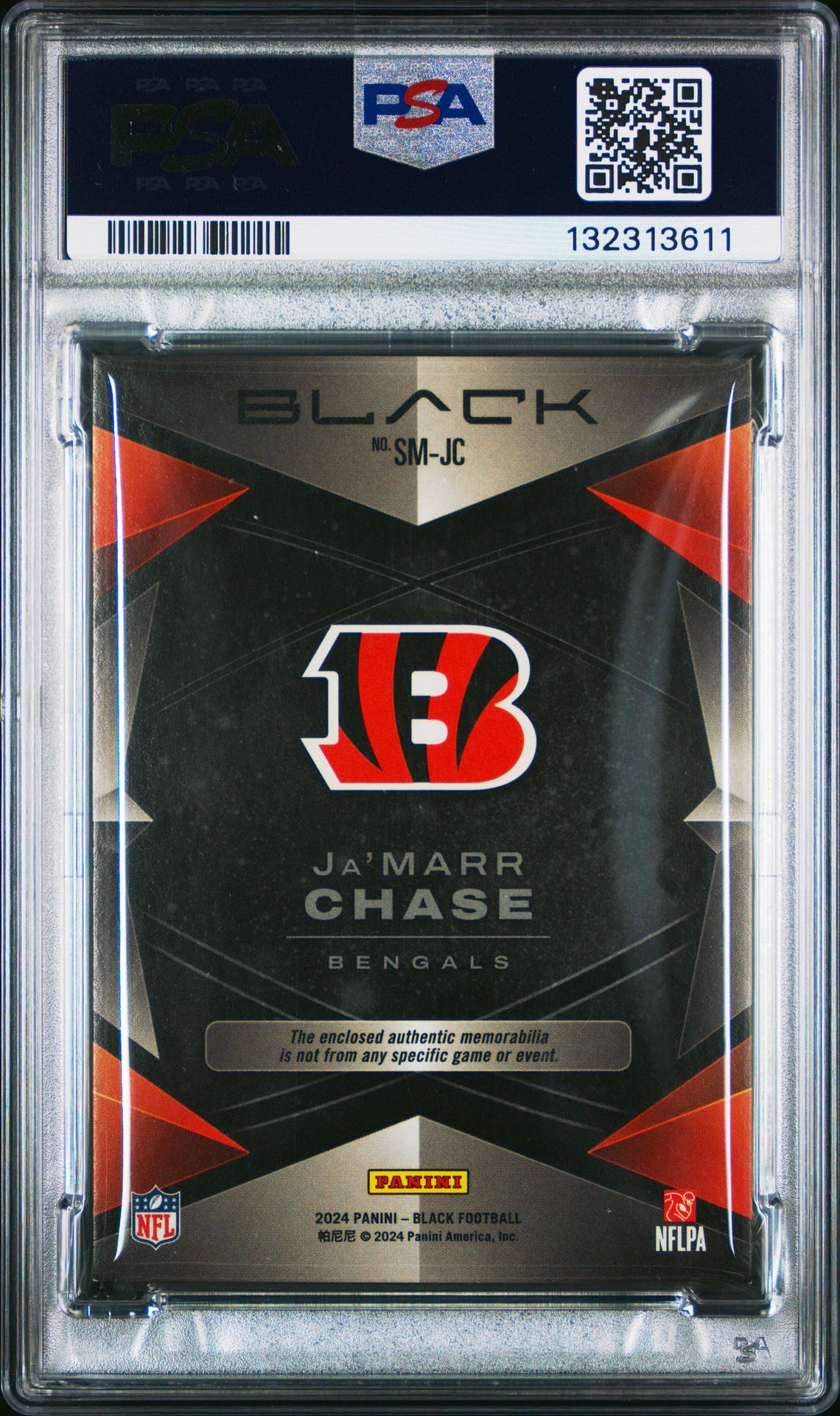 2024 Panini Black Starlight Materials Ja'marr Chase #Smjc (Starlight Material) Nm 7 back