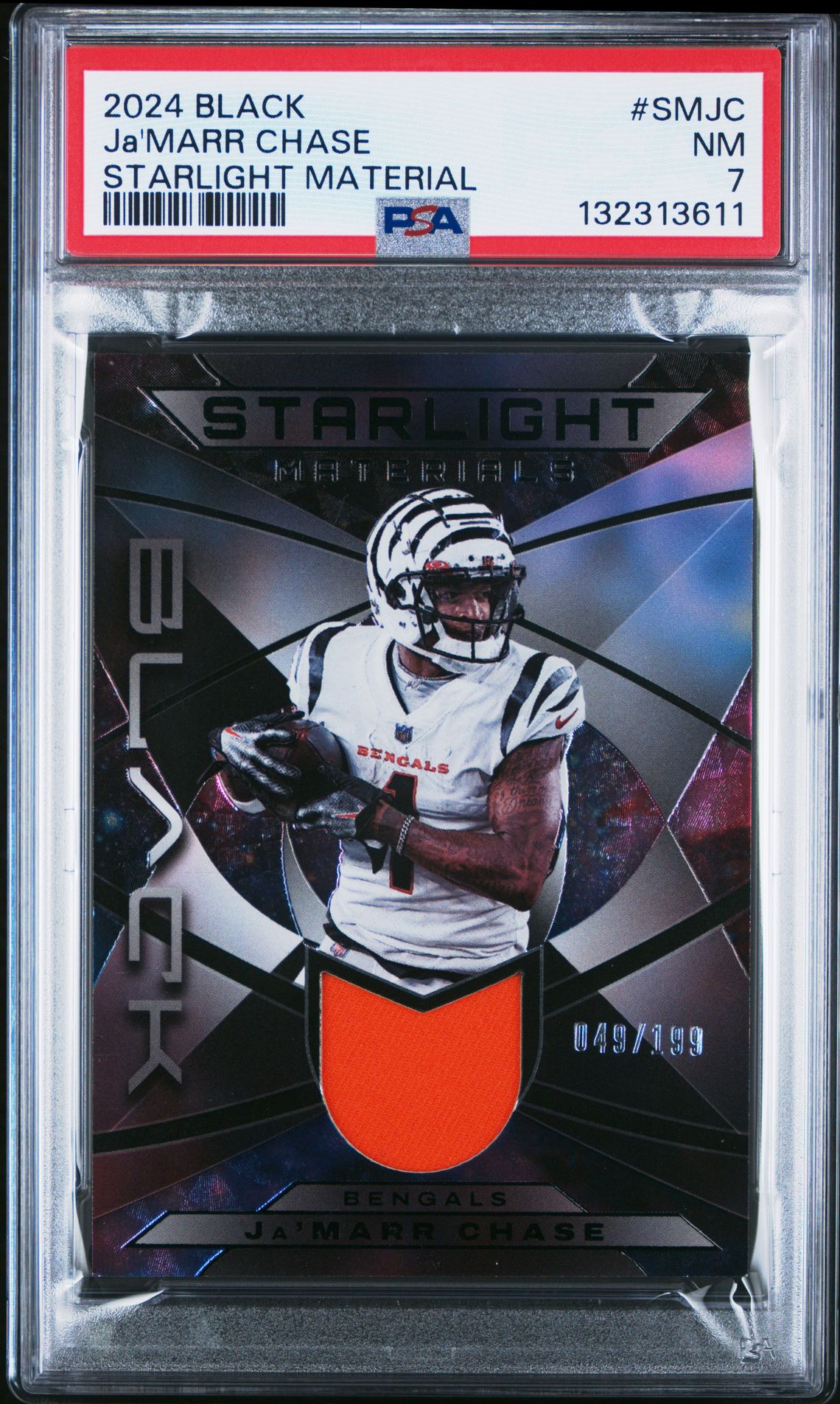 2024 Panini Black Starlight Materials Ja'marr Chase #Smjc (Starlight Material) Nm 7 front