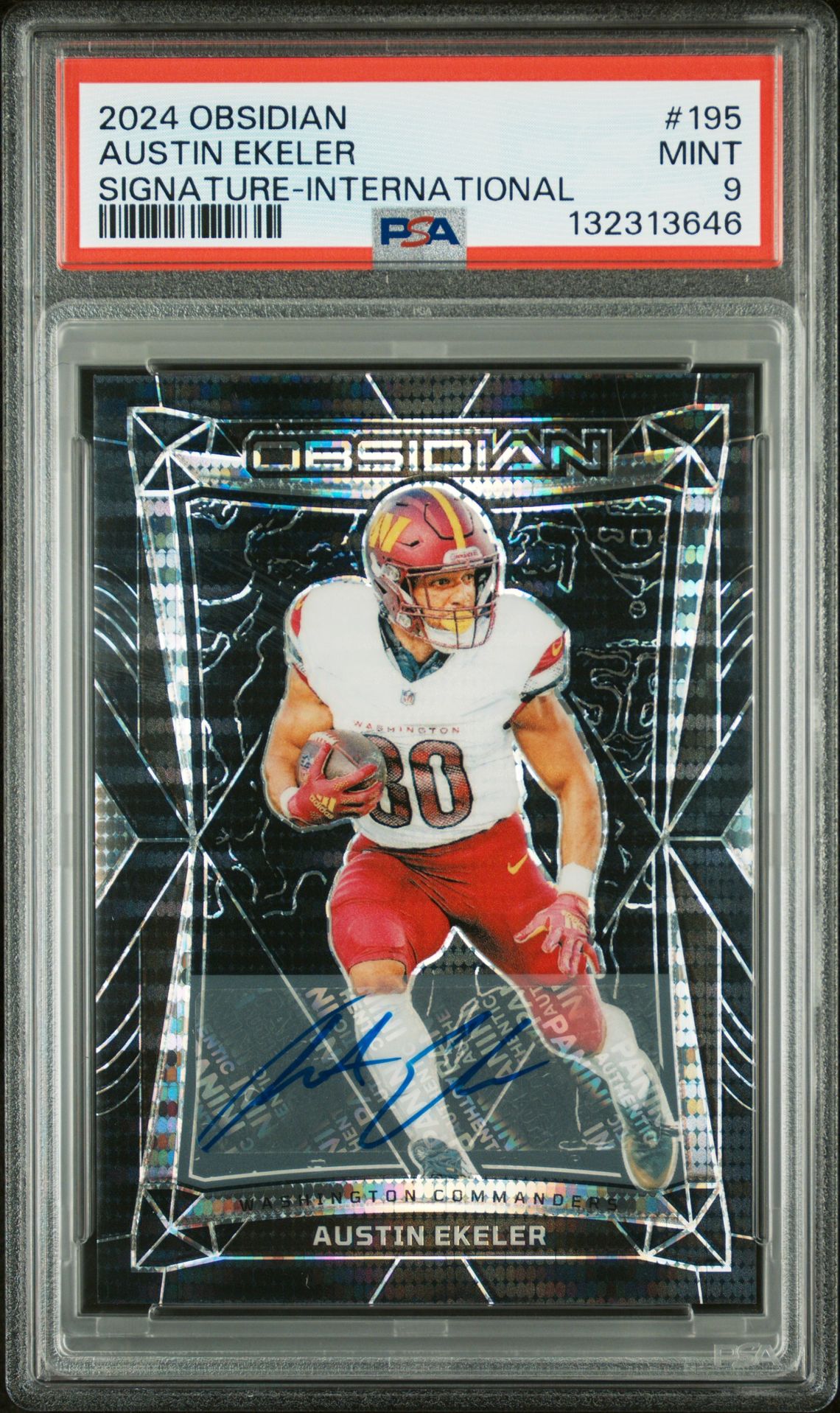 2024 Panini Obsidian Austin Ekeler #195 (Signature-International) Mint 9 front