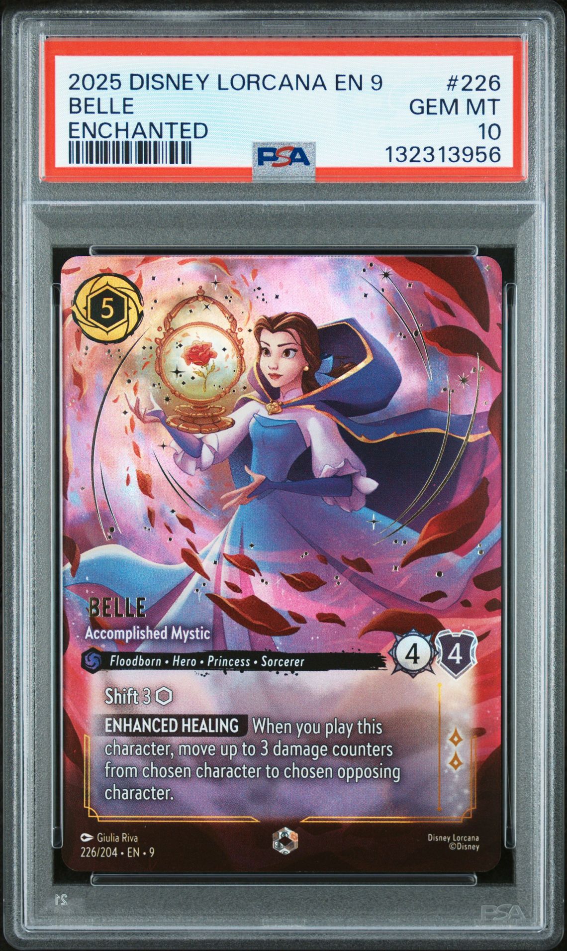 2025 Disney Lorcana En 9-Fabled Belle #226 (Enchanted) Gem Mt 10 front