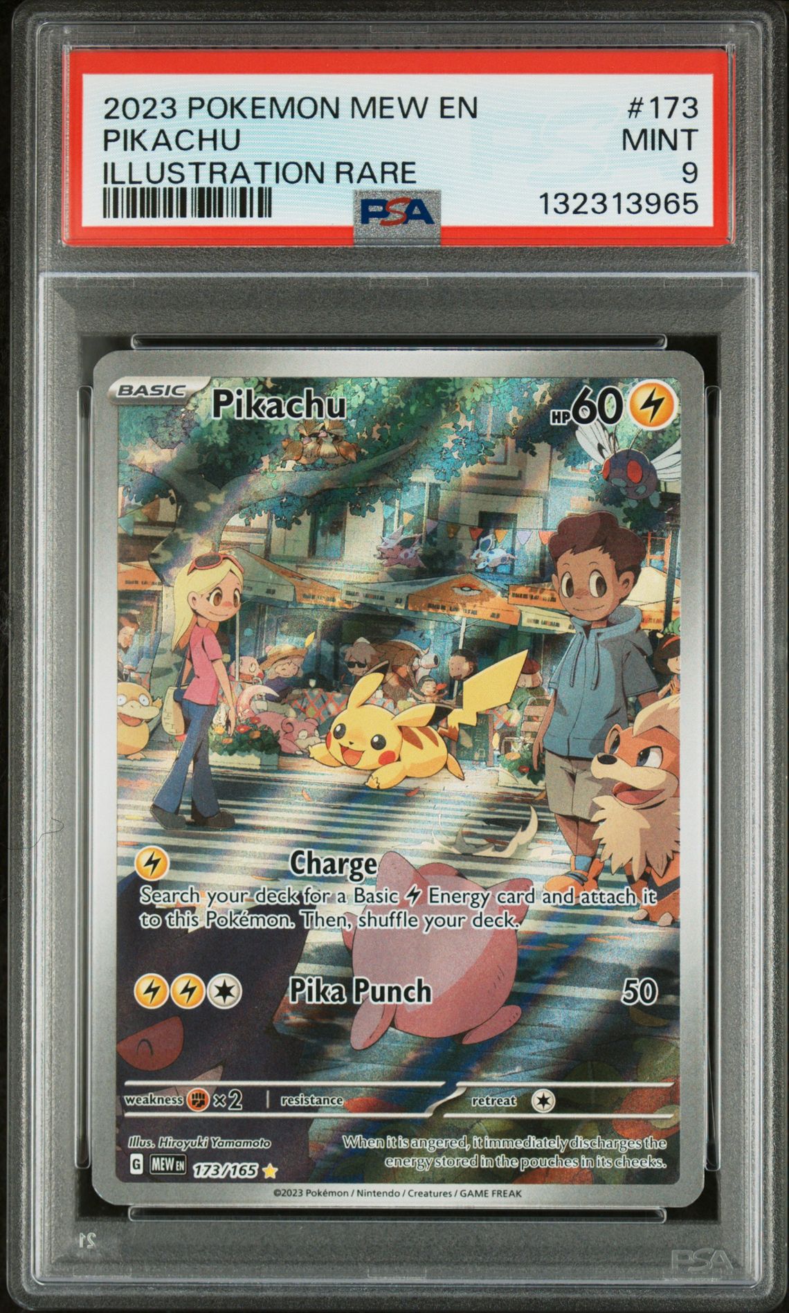 2023 Pokemon Mew En-151 Pikachu #173 (Illustration Rare) Mint 9 front