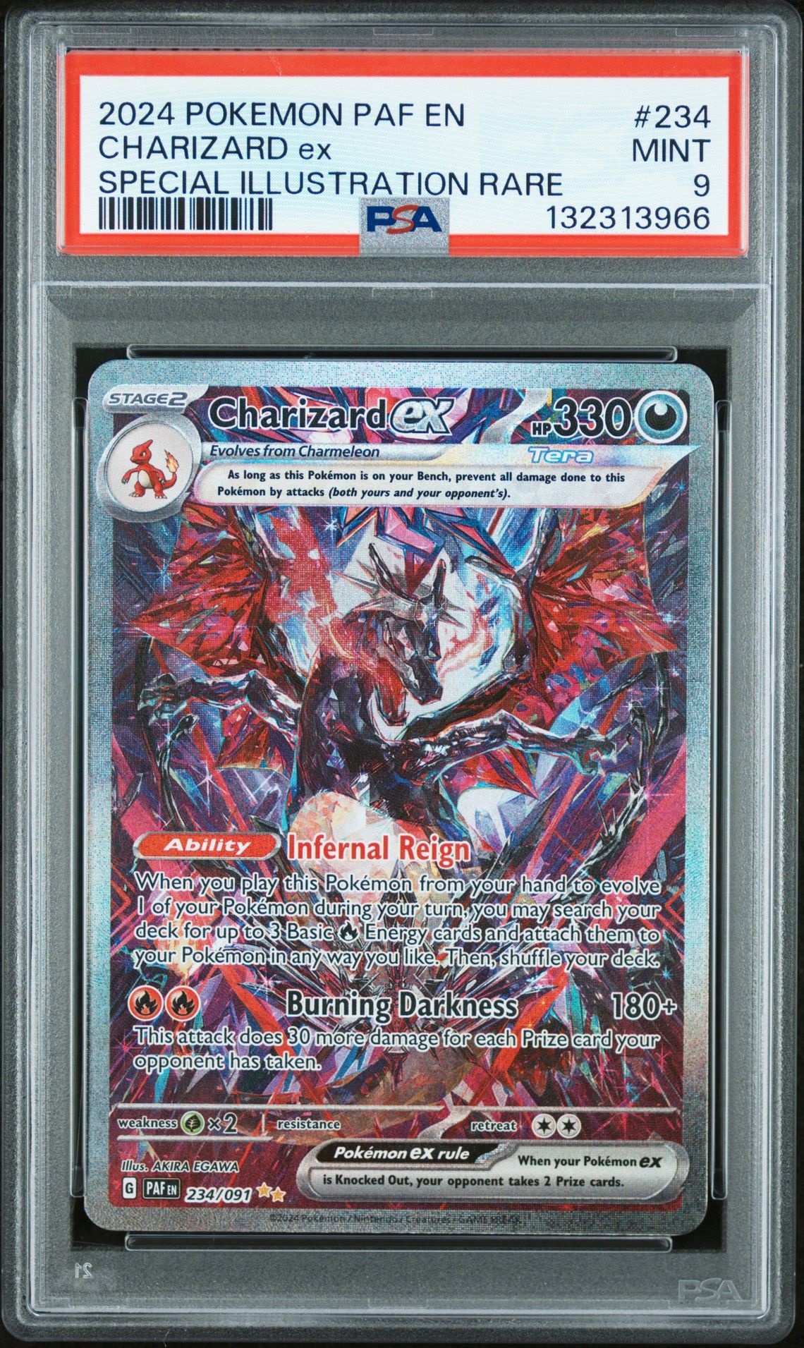 2024 Pokemon Paf En-Paldean Fates Charizard Ex #234 (Special Illustration Rare) Mint 9 front