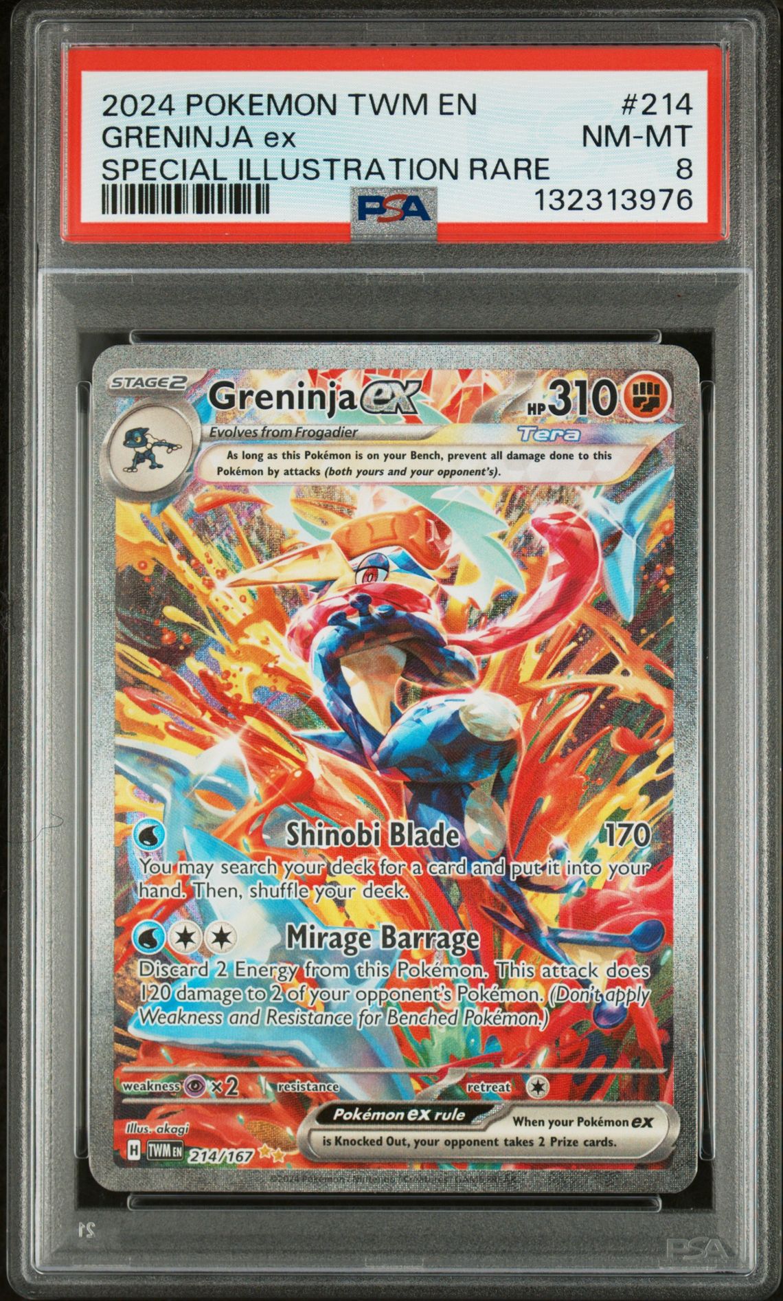 2024 Pokemon Twm En-Twilight Masquerade Greninja Ex #214 (Special Illustration Rare) Nm-Mt 8 front