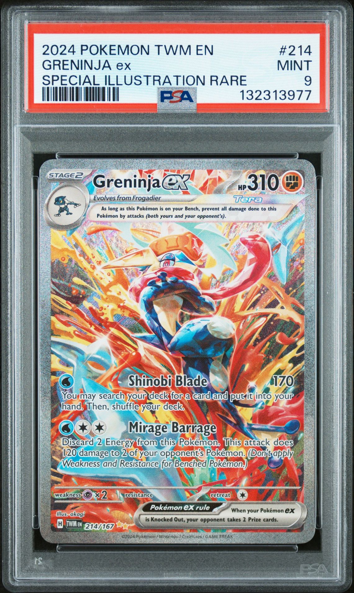 2024 Pokemon Twm En-Twilight Masquerade Greninja Ex #214 (Special Illustration Rare) Mint 9 front